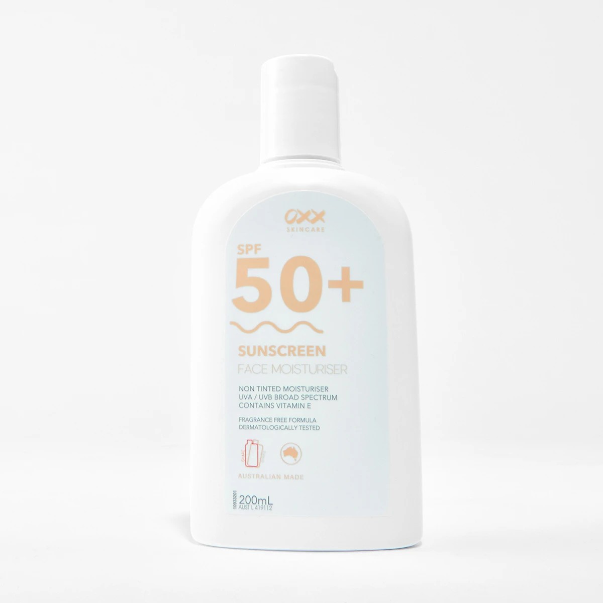 1 OXX Skincare SPF 50+ Face Moisturiser and Sunscreen 200ml - Vitamin E, 1 of 10