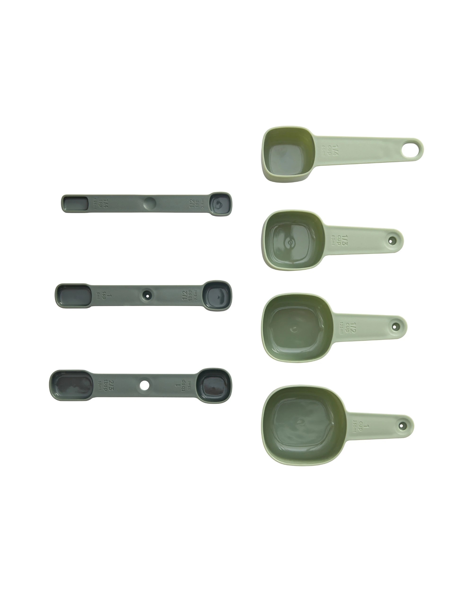 5 Gourmet Kitchen Modern Nesting Measuring Cup & Spoon Bundle - Green, 5 of 8