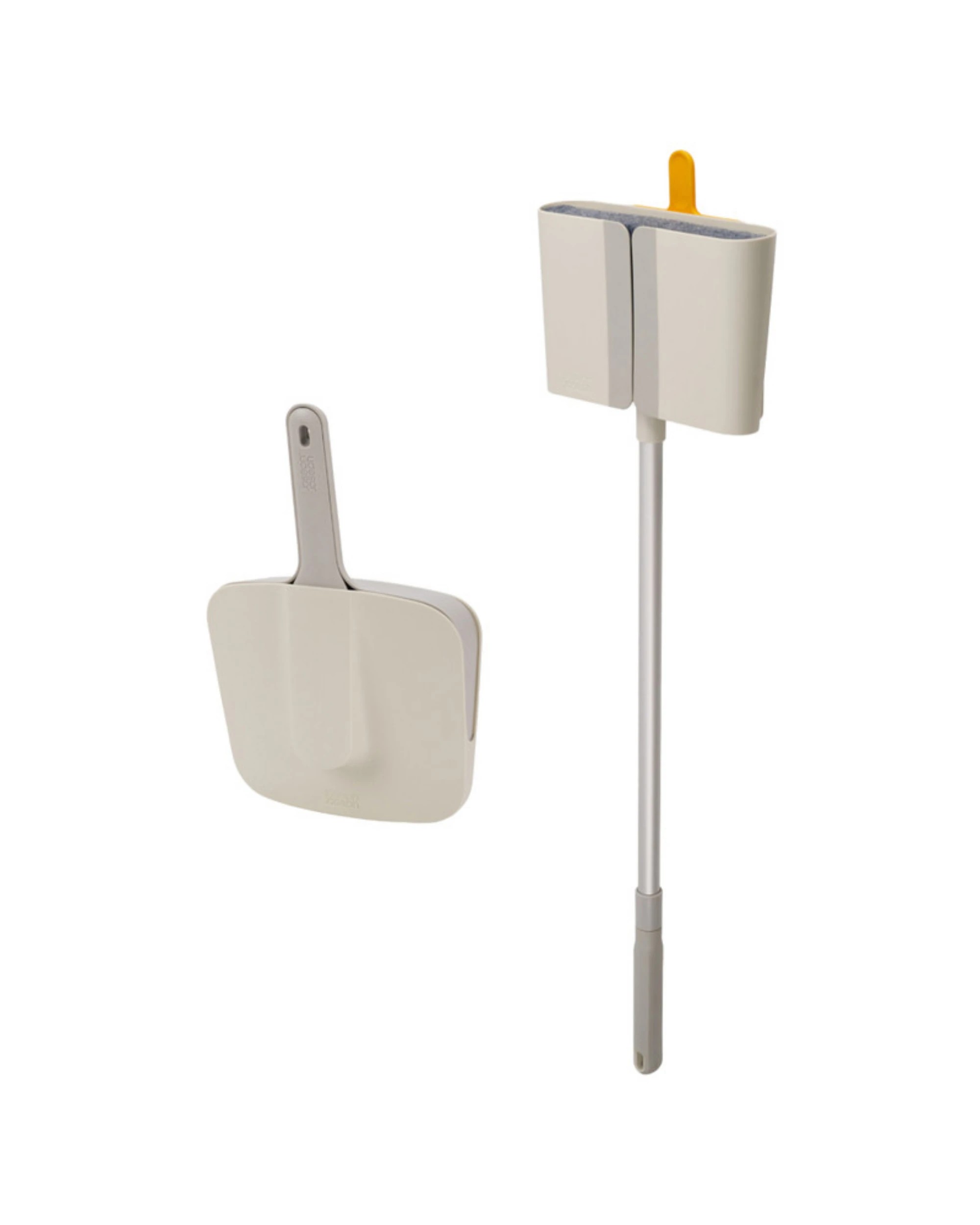 1 Joseph Joseph CleanTech Wall-Mounted Dustpan, Brush and Broom Set - Grey, 1 of 4