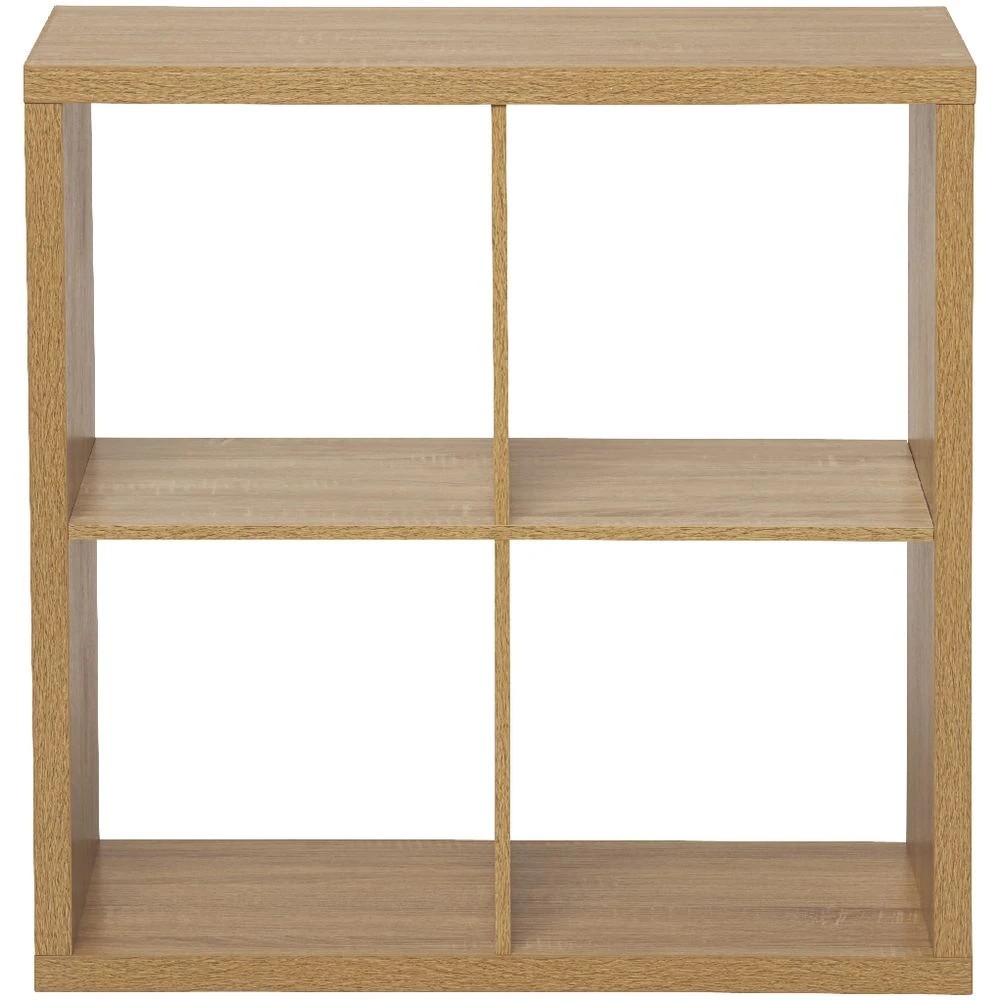2 Horsen 4 Cube Bookcase Oak Shelves Home Office Storage, 2 of 9