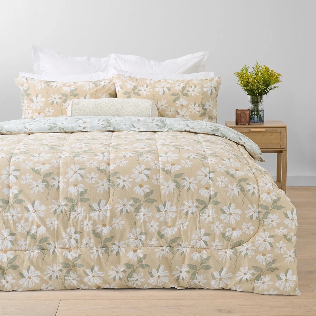 1 Talia Cotton Rich Cover Reversible Comforter Set - Single Bed, 1 of 7