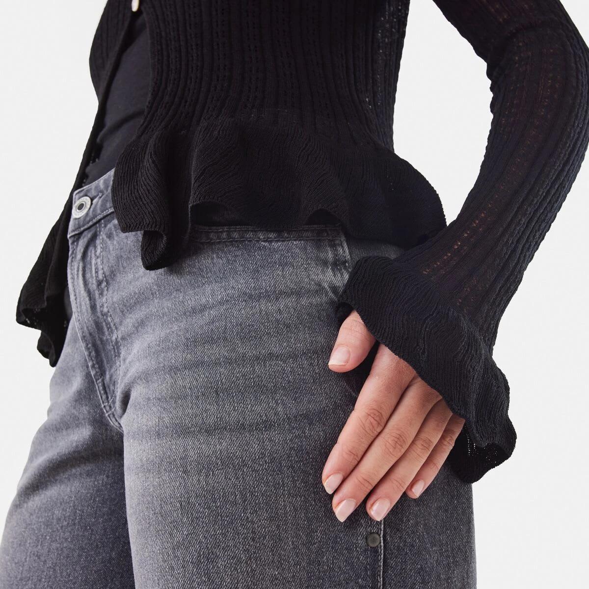 7 Long Sleeve Frill Cardigan Black, 7 of 9