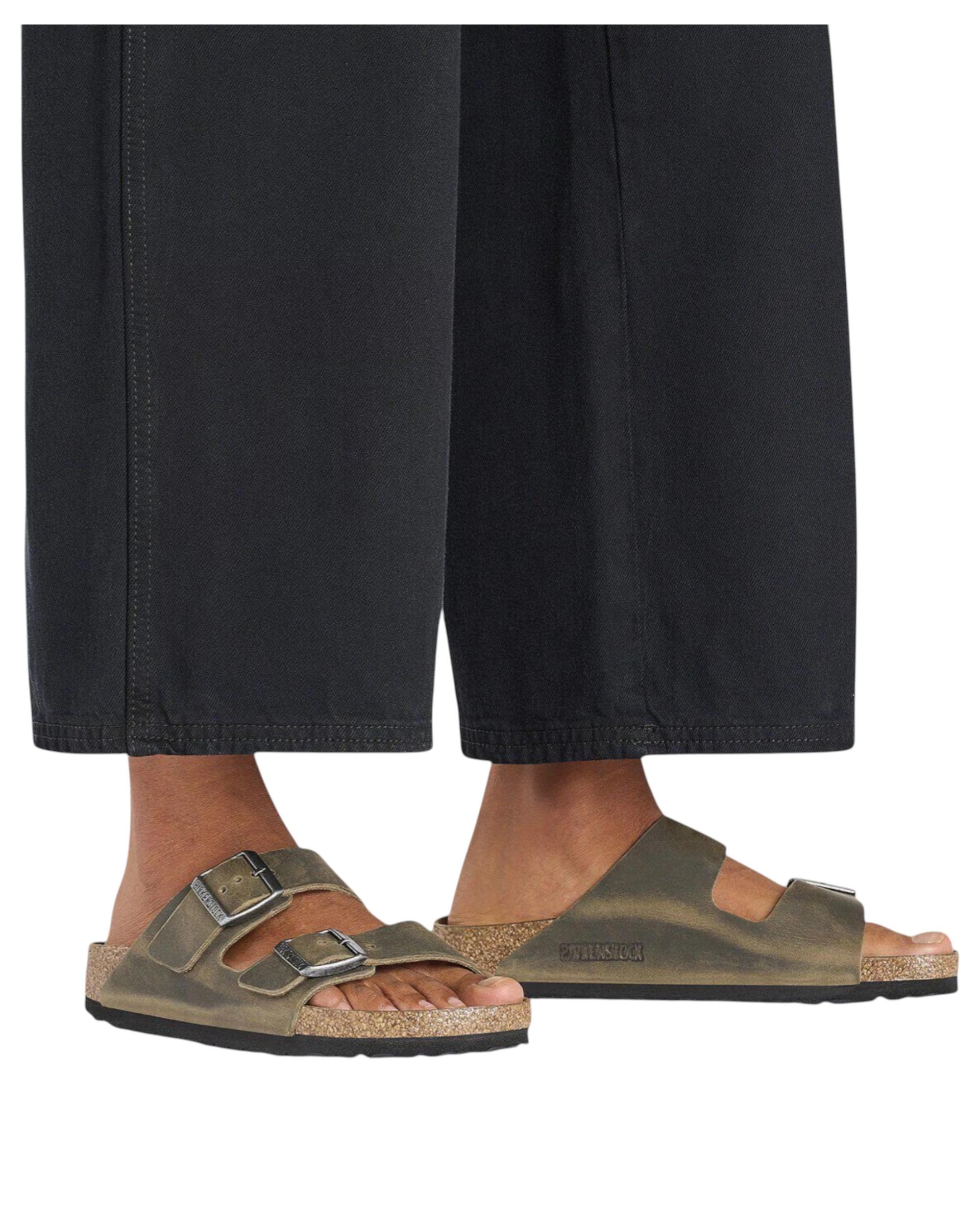 6 Birkenstock Mens Arizona Oiled Leather Regular Slip On Sandals KHAKI, 6 of 8