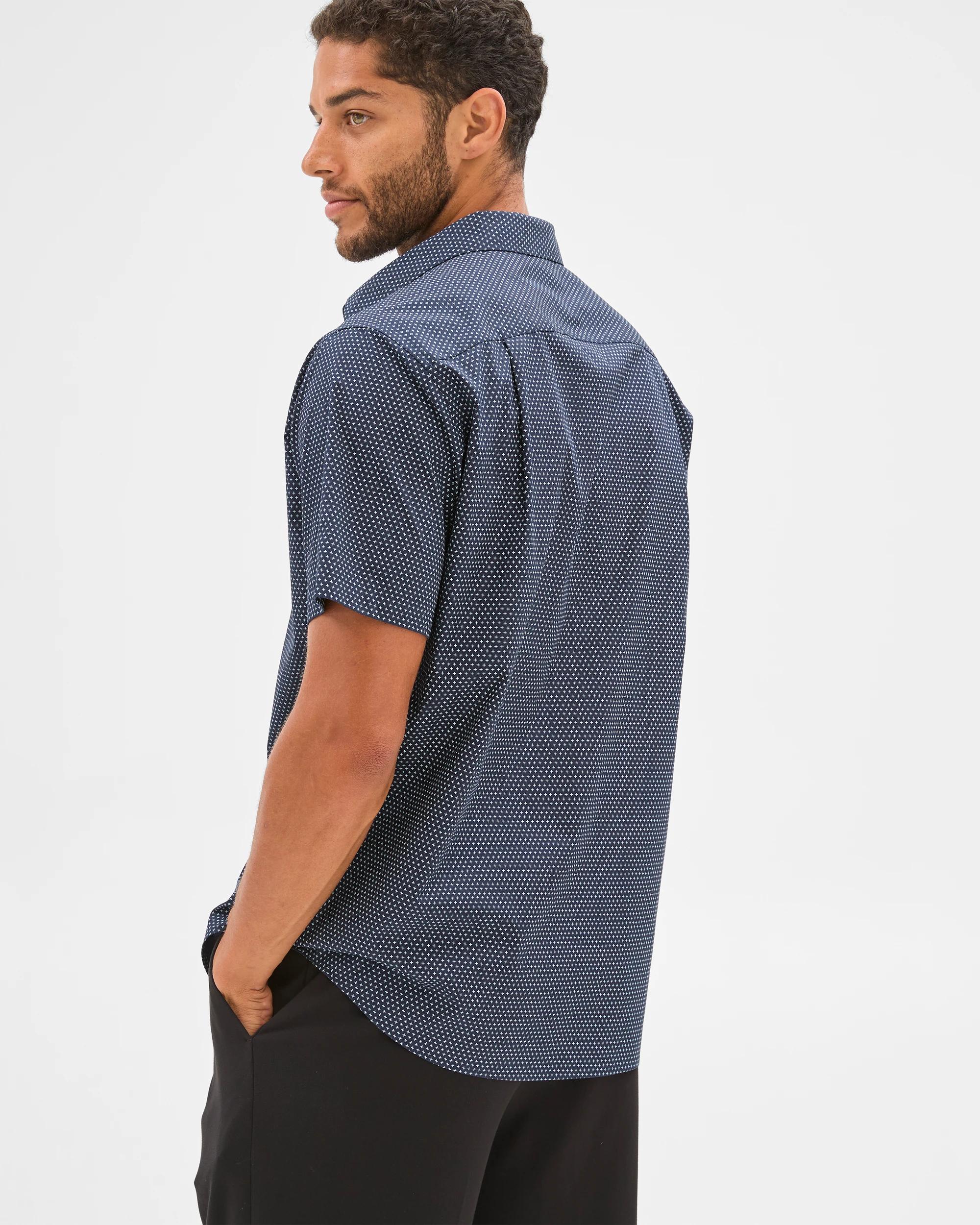 4 Australian Cotton Short Sleeve Shirt - Preview GEO NAVY, 4 of 5