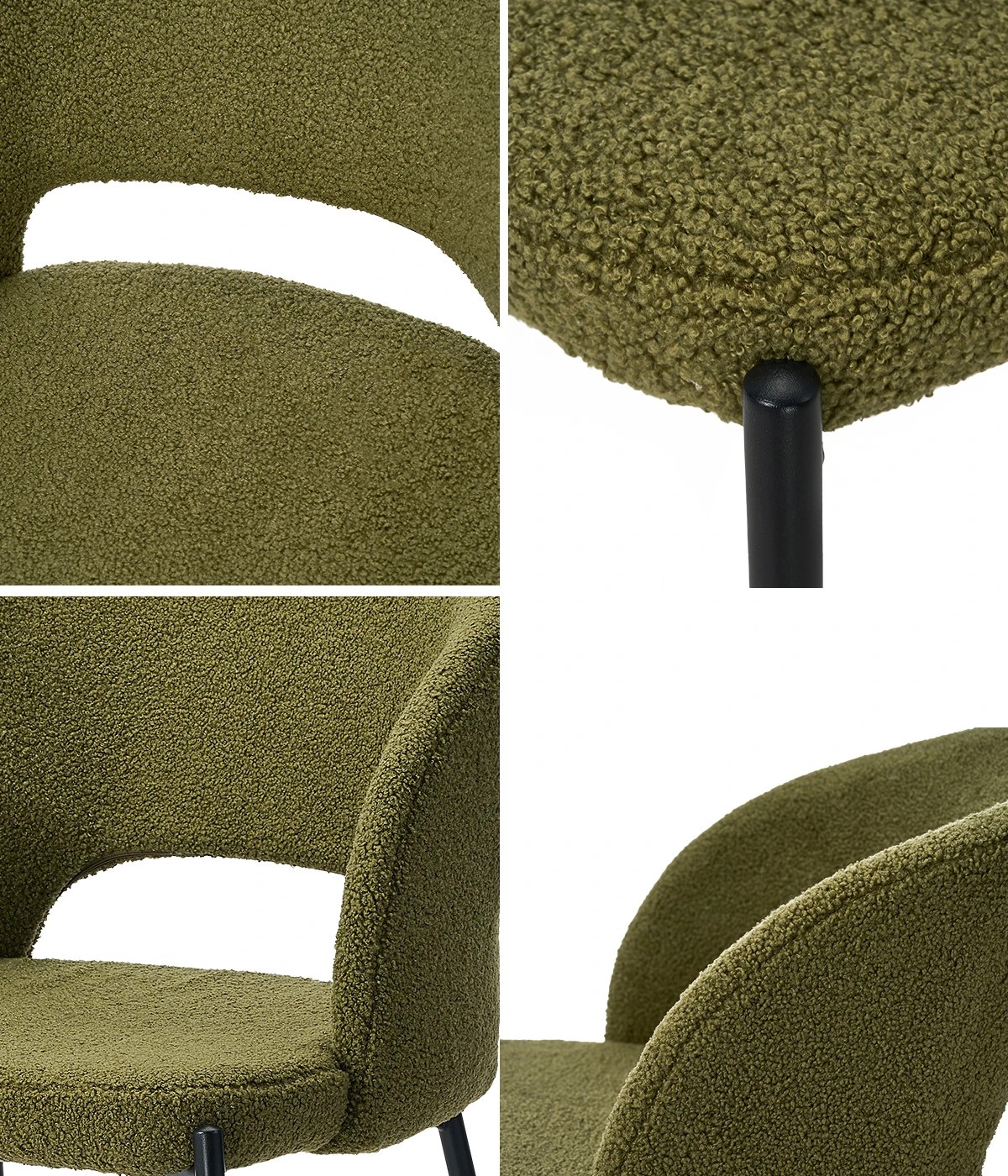 4 Oikiture 4x Armchair Dining Chair Accent Chairs Tub Armchairs Sherpa - Multi, 4 of 9
