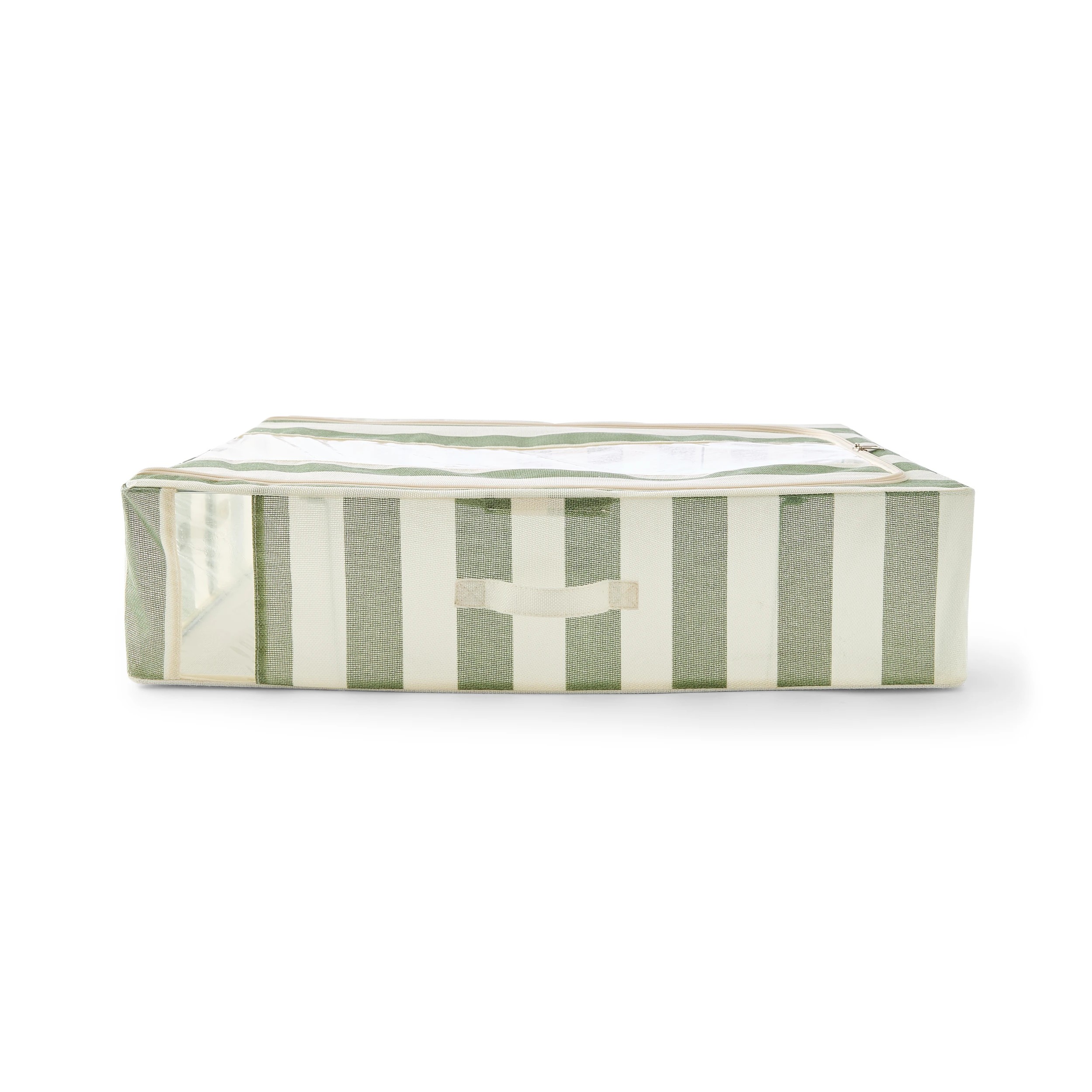 5 Linen Look Underbed Collapsible Box - Green Stripe, 5 of 8