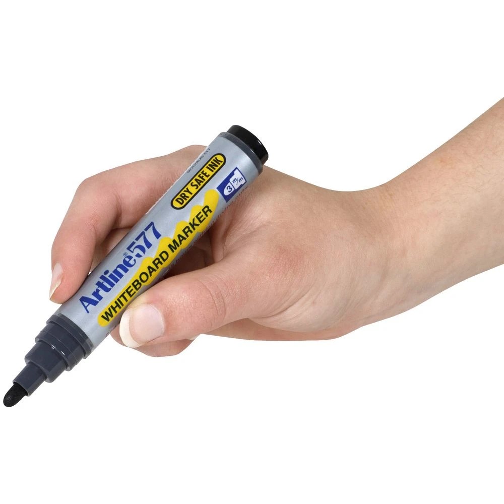 3 Artline 577 Whiteboard Markers Bullet Black 12 Pack, 3 of 3