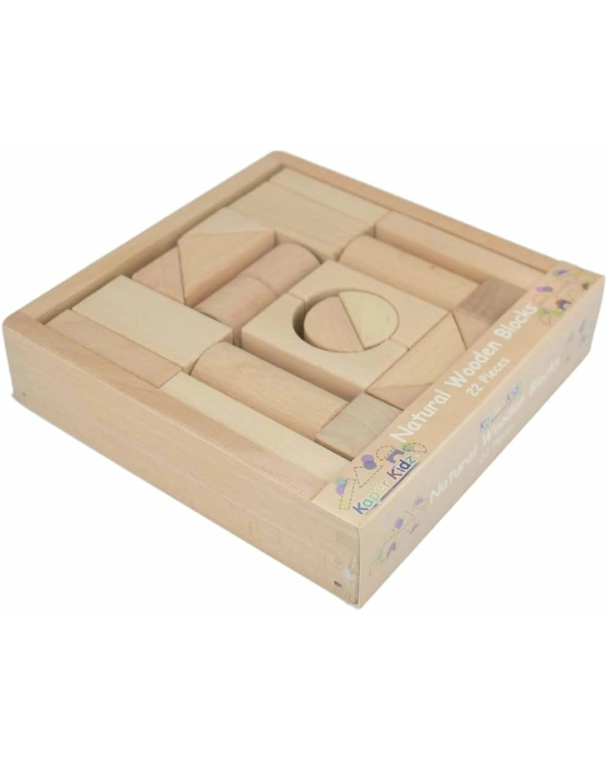 4 Kaper Kidz Natural Wooden Blocks- 22PCS, 4 of 5