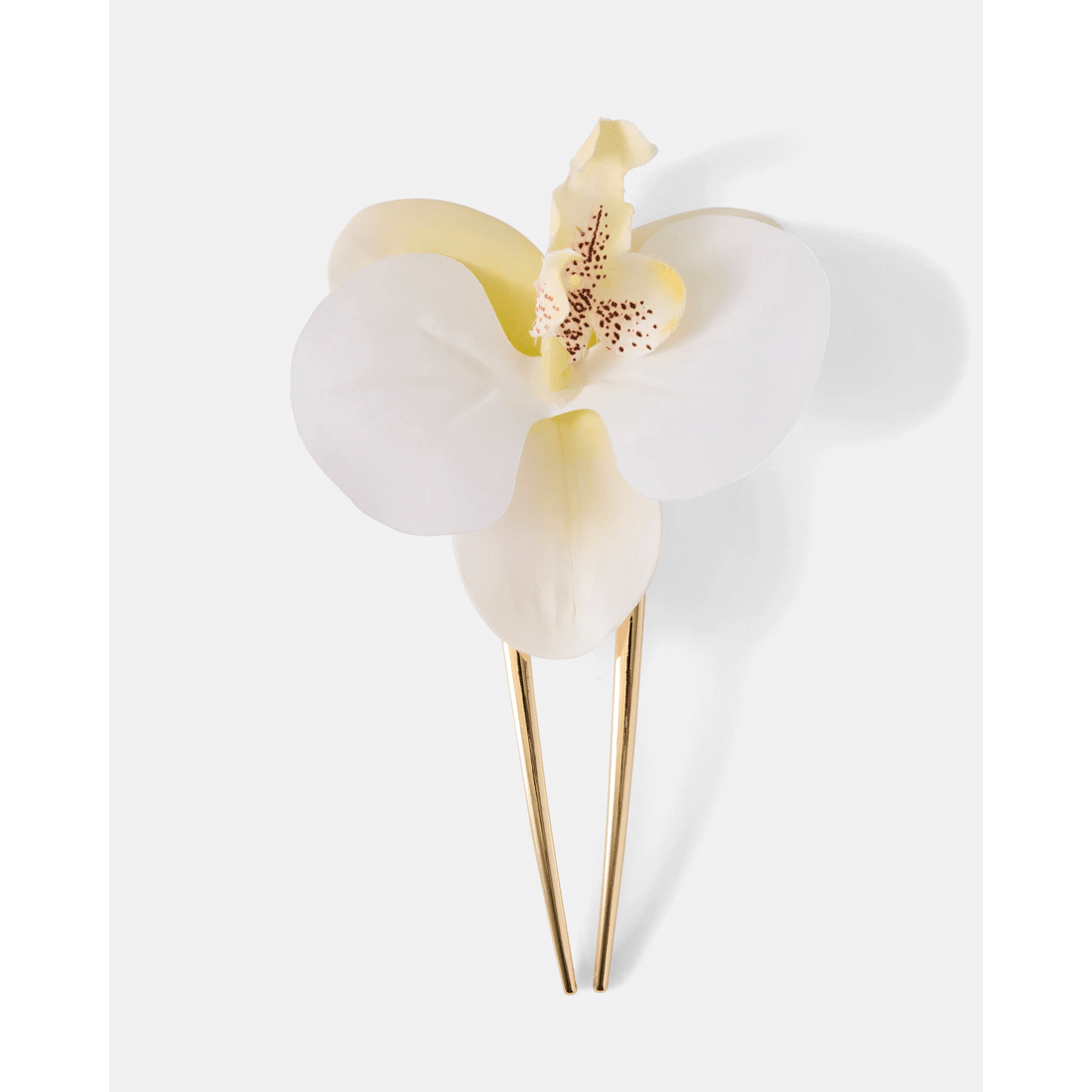2 Orchid French Hair Pin - White, 2 of 4