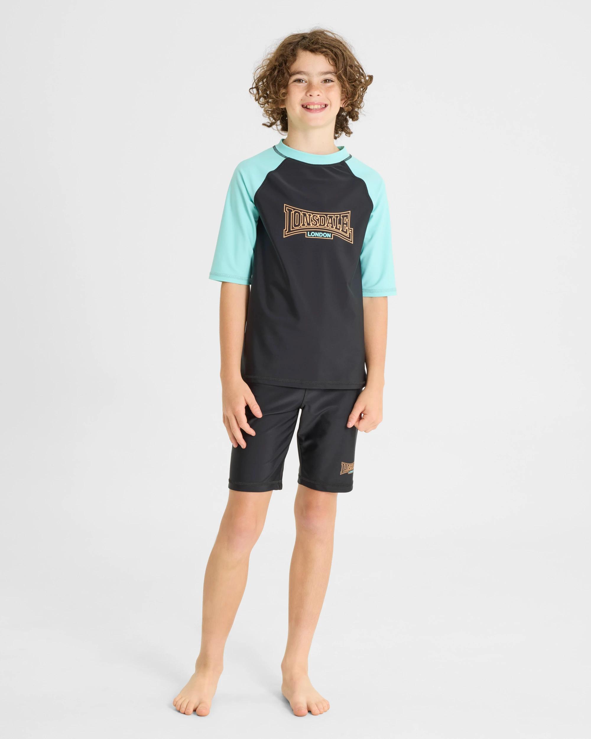 5 Lonsdale London Short Sleeve Cove Rash Vest BLACK, 5 of 5