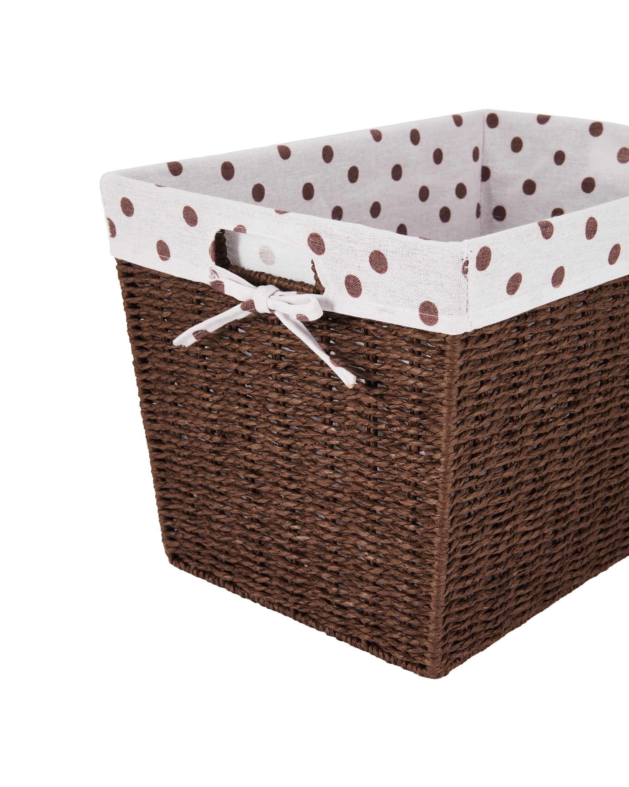3 Large Paper Rope Basket with Polka Dot Liner - Beige, 3 of 5