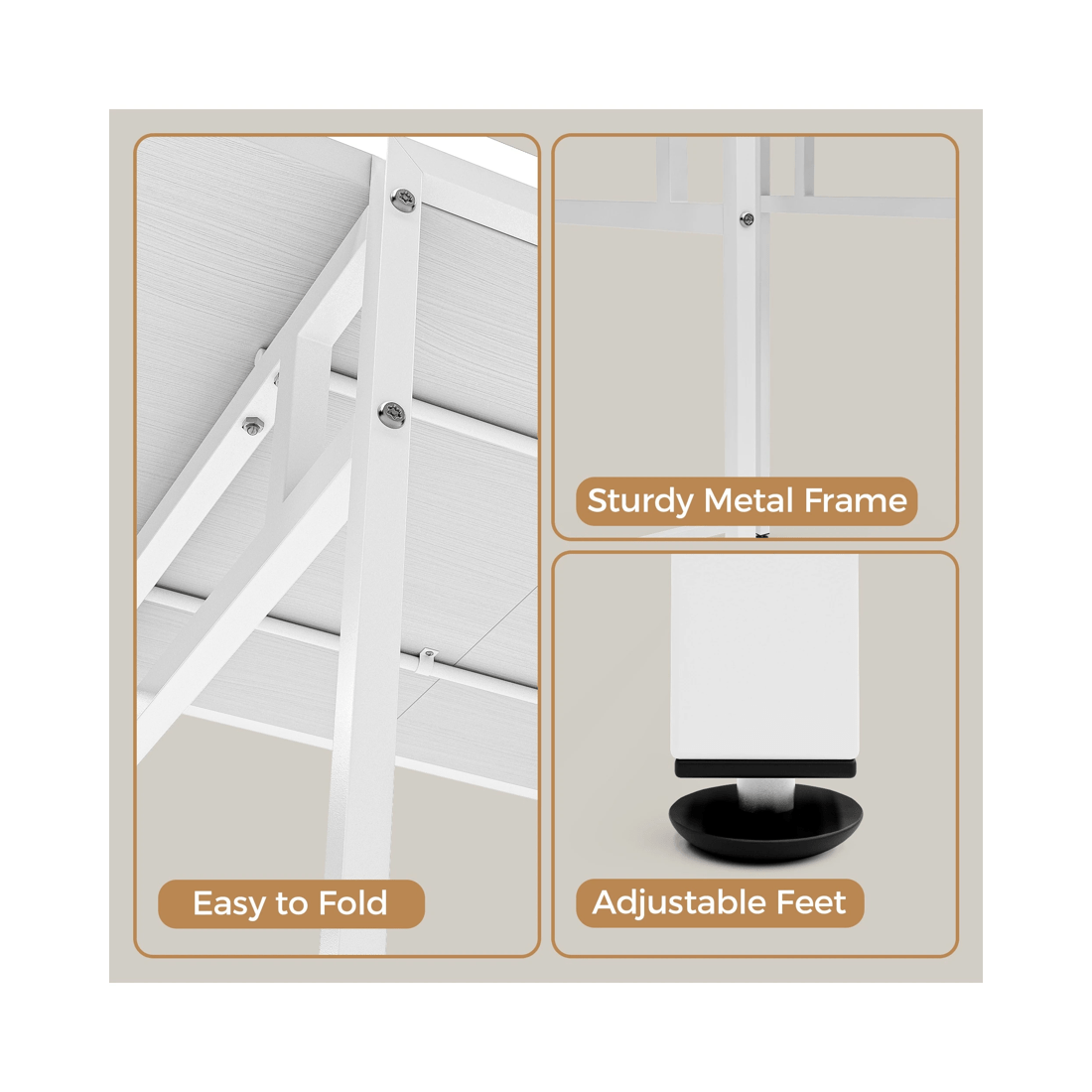 9 Advwin Folding Dining Table Foldable Drop Leaf Home Office Work Desk White, 9 of 9