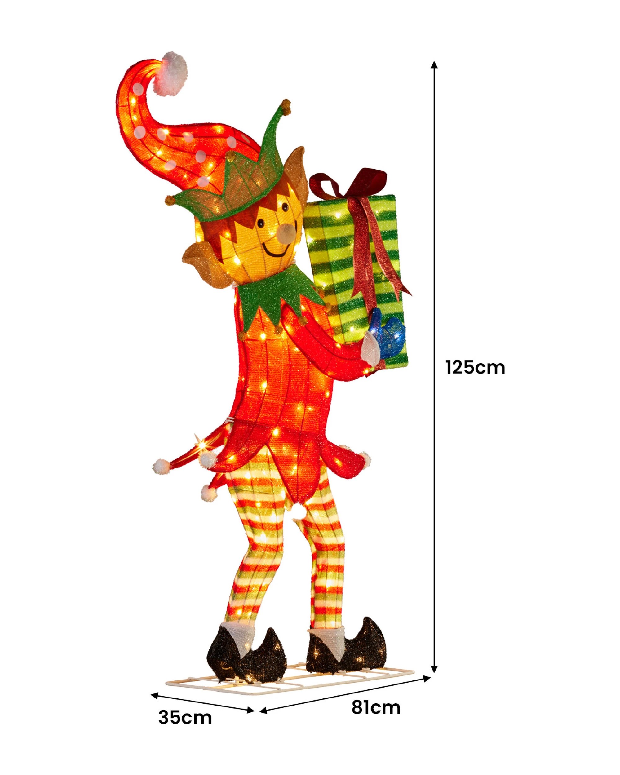 3 Christabelle 1.2m Christmas Elf Display Indoor Outdoor with LED Lights Decoration, 3 of 4