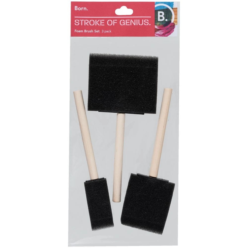 5 Born Foam Paintbrush Set 3 Pack, 5 of 5