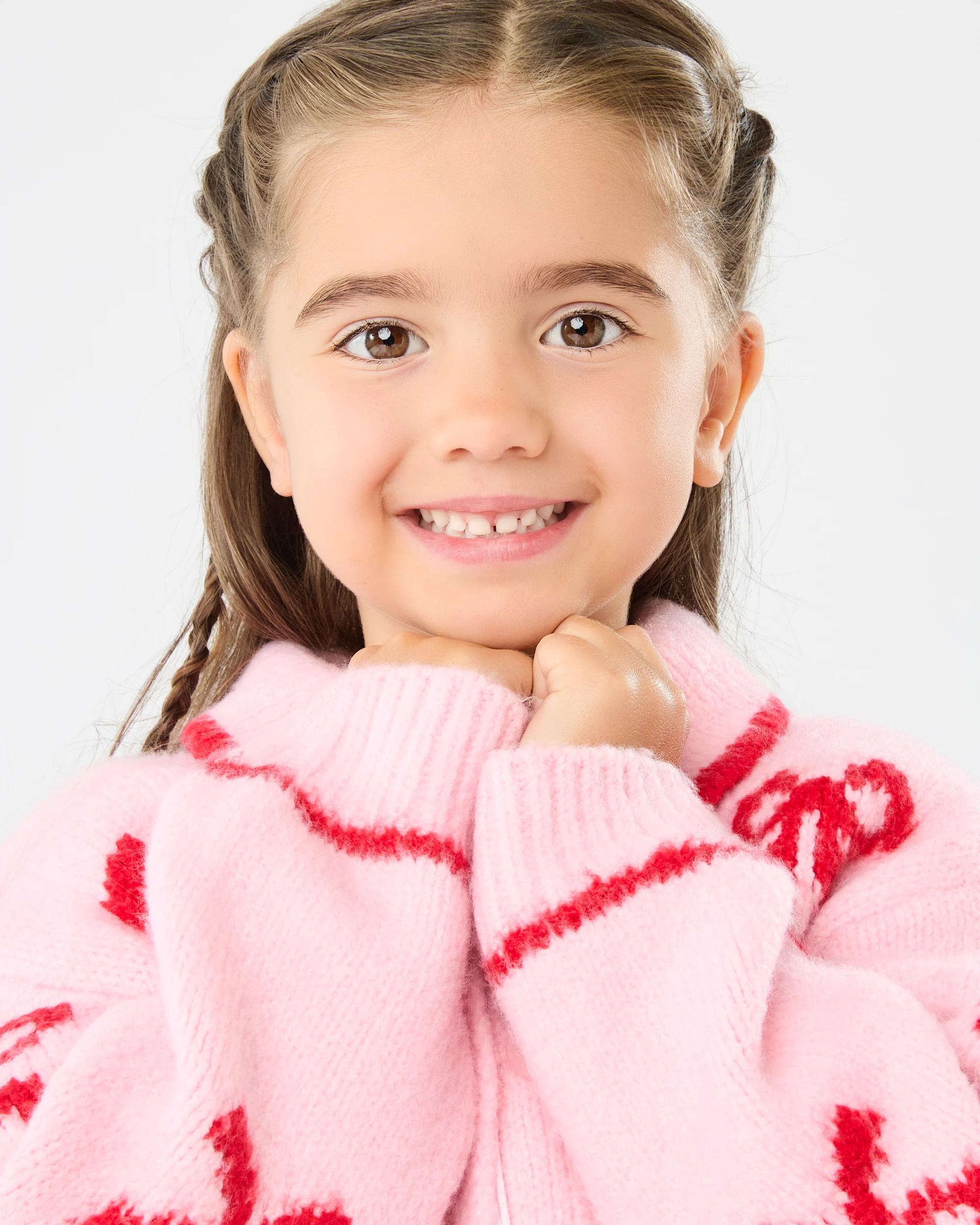 4 Intarsia Collar Cardigan Pnk Bow, 4 of 8