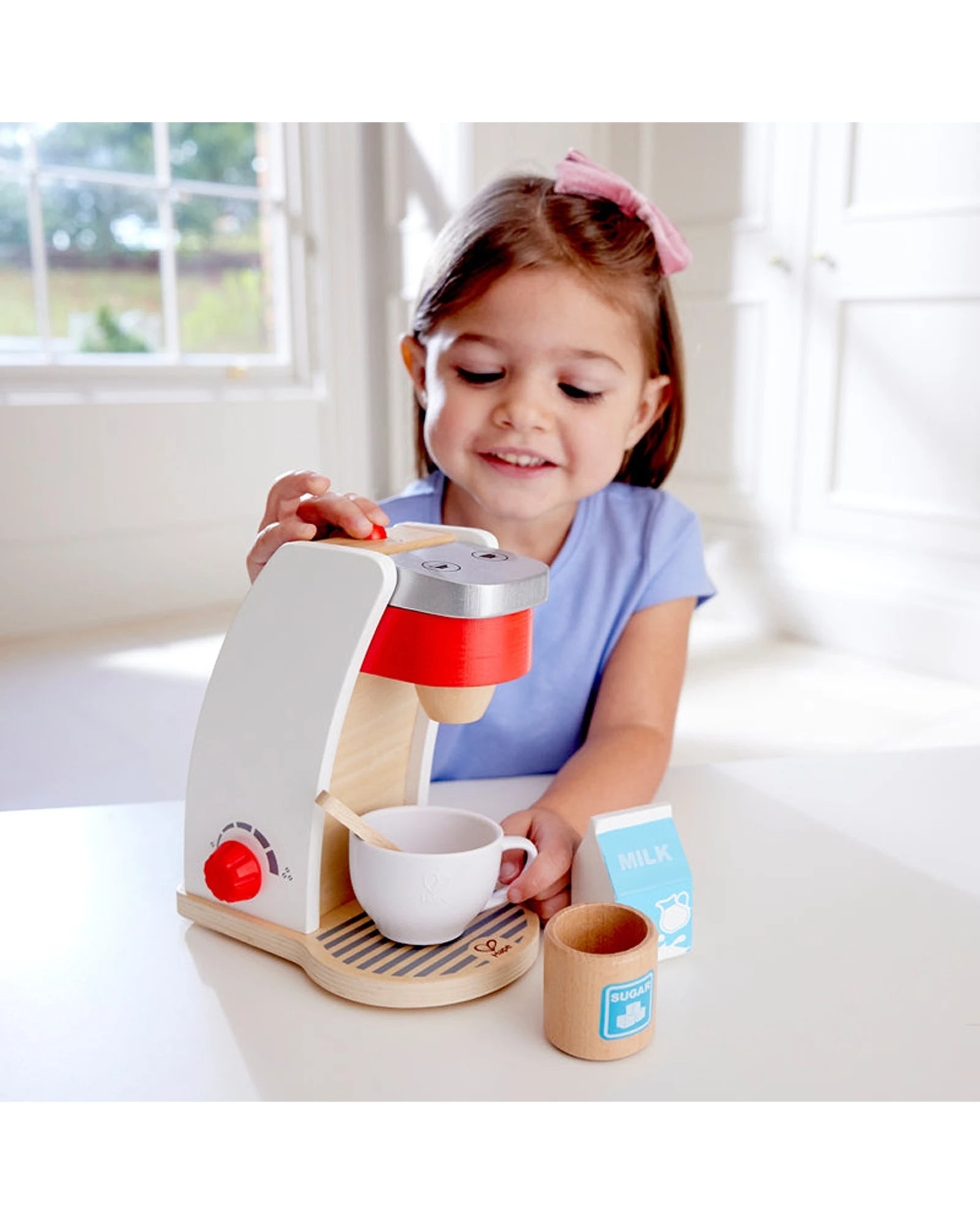4 Hape My Coffee Machine Toy Set With Cup Milk Sugar Pod Spoon Kids - Multi, 4 of 4