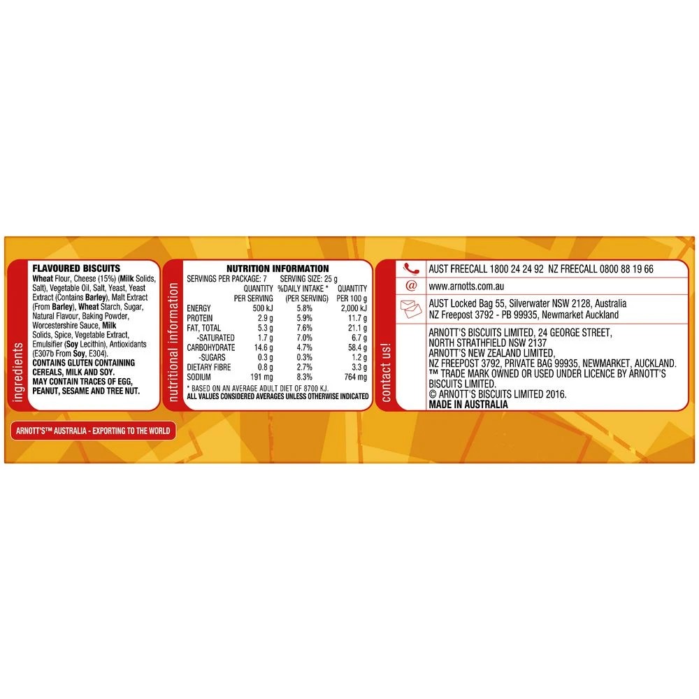 3 Arnott's Shapes Cheddar 175g, 3 of 4