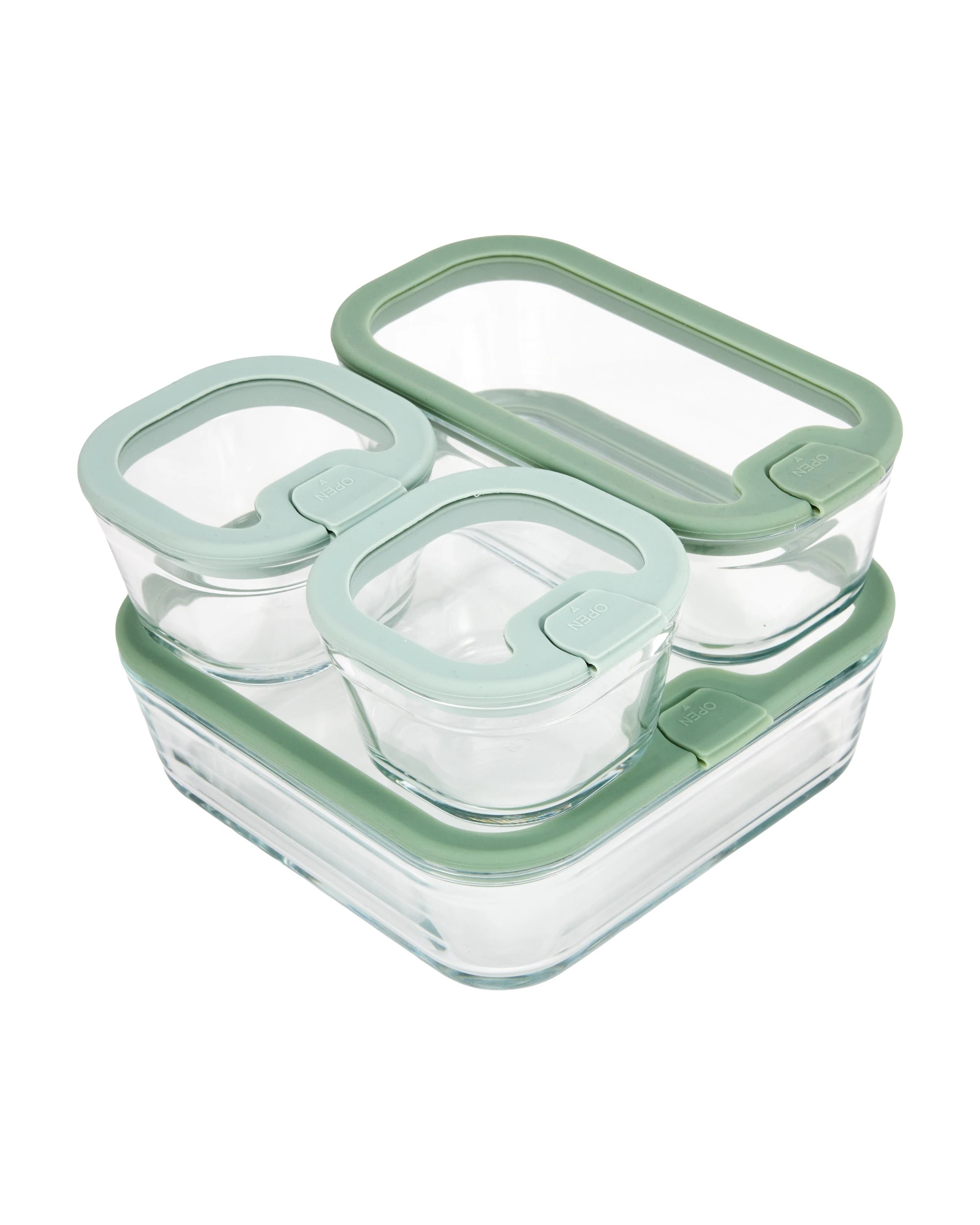 1 Set of 4 Glass Food Storage Containers, 1 of 6