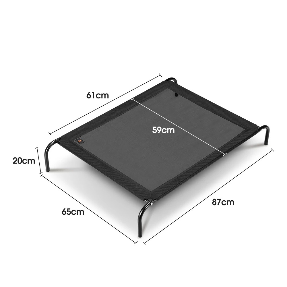 2 Petzly Cooling Elevated Pet Dog Bed for Medium Dog Washable Breathable Mesh - Black, 2 of 3