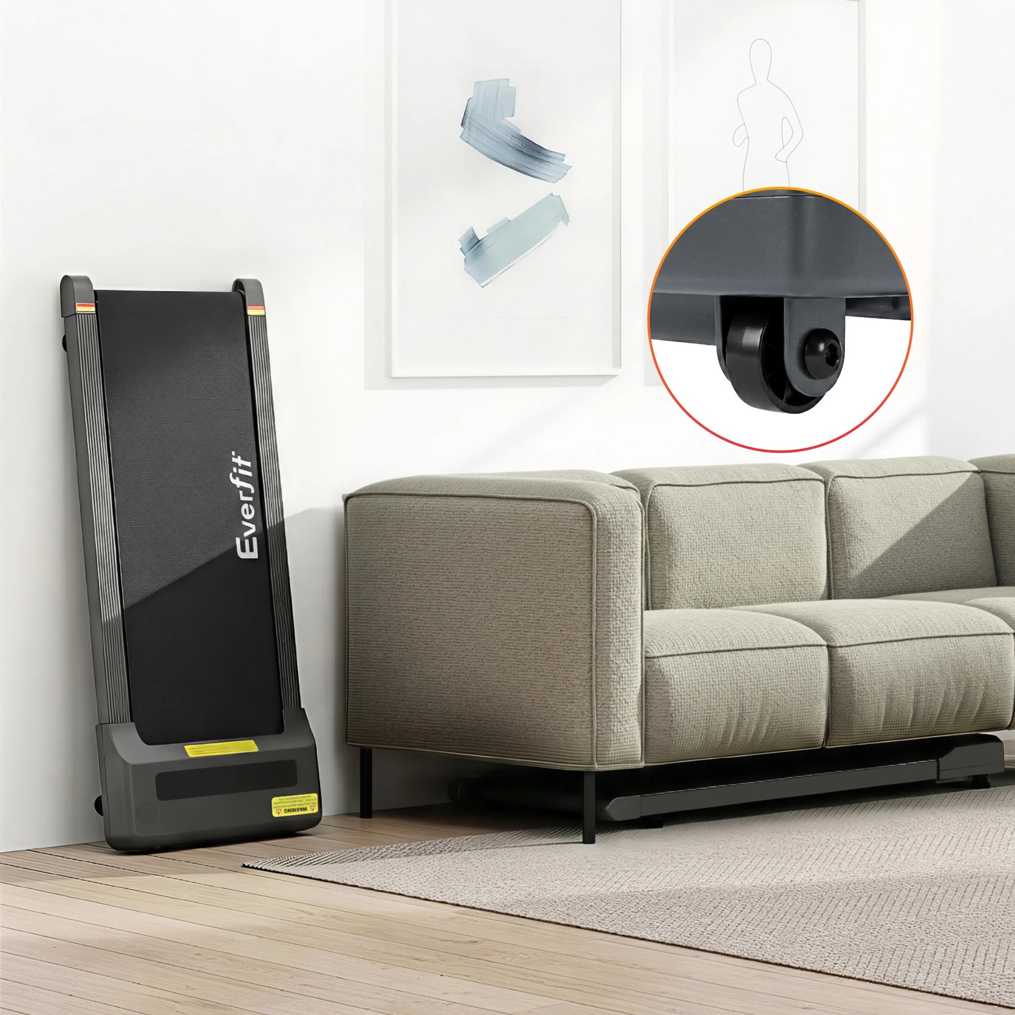 8 Everfit 2 in 1 Treadmill Electric Walking Pad Under Desk Home Gym Fitness 400mm - Grey, 8 of 10