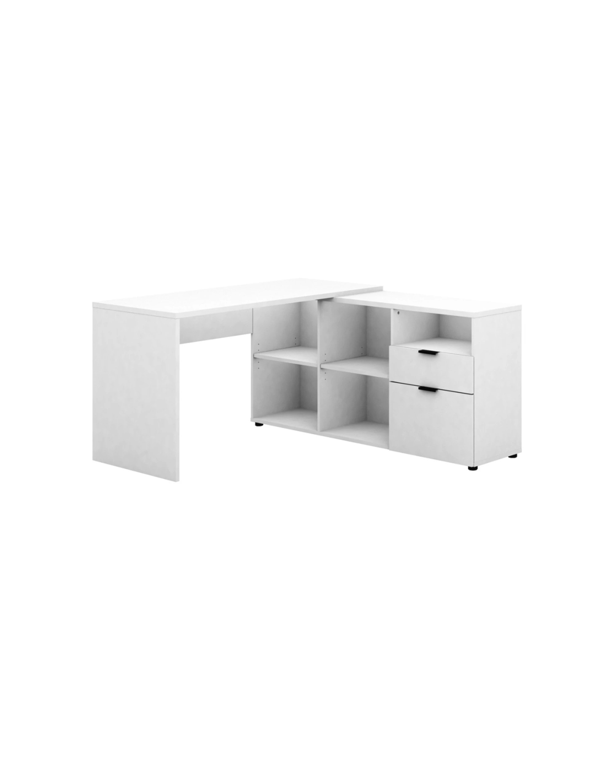 1 Alpine Bay Rico 2 Drawer 5 Compartment Executive Storage Desk - White, 1 of 1