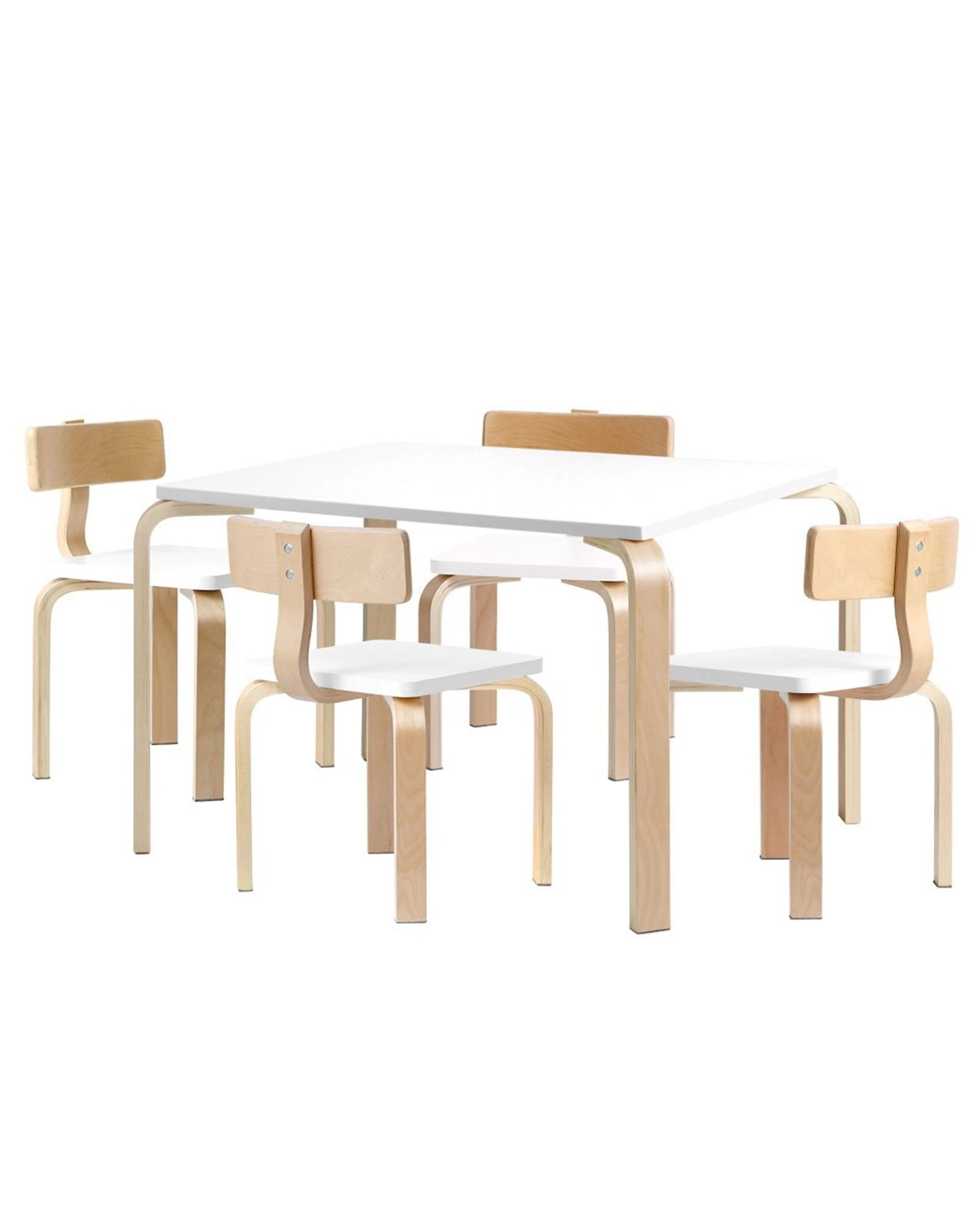 1 Keezi 5pcs Kids Table And Chairs Set Activity Toy Play Desk
 - White, 1 of 3