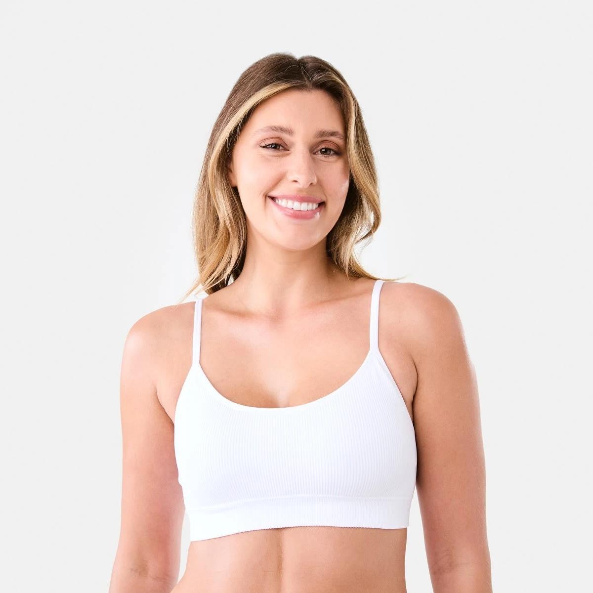 1 Seamfree Rib Crop Bra WHITE, 1 of 8