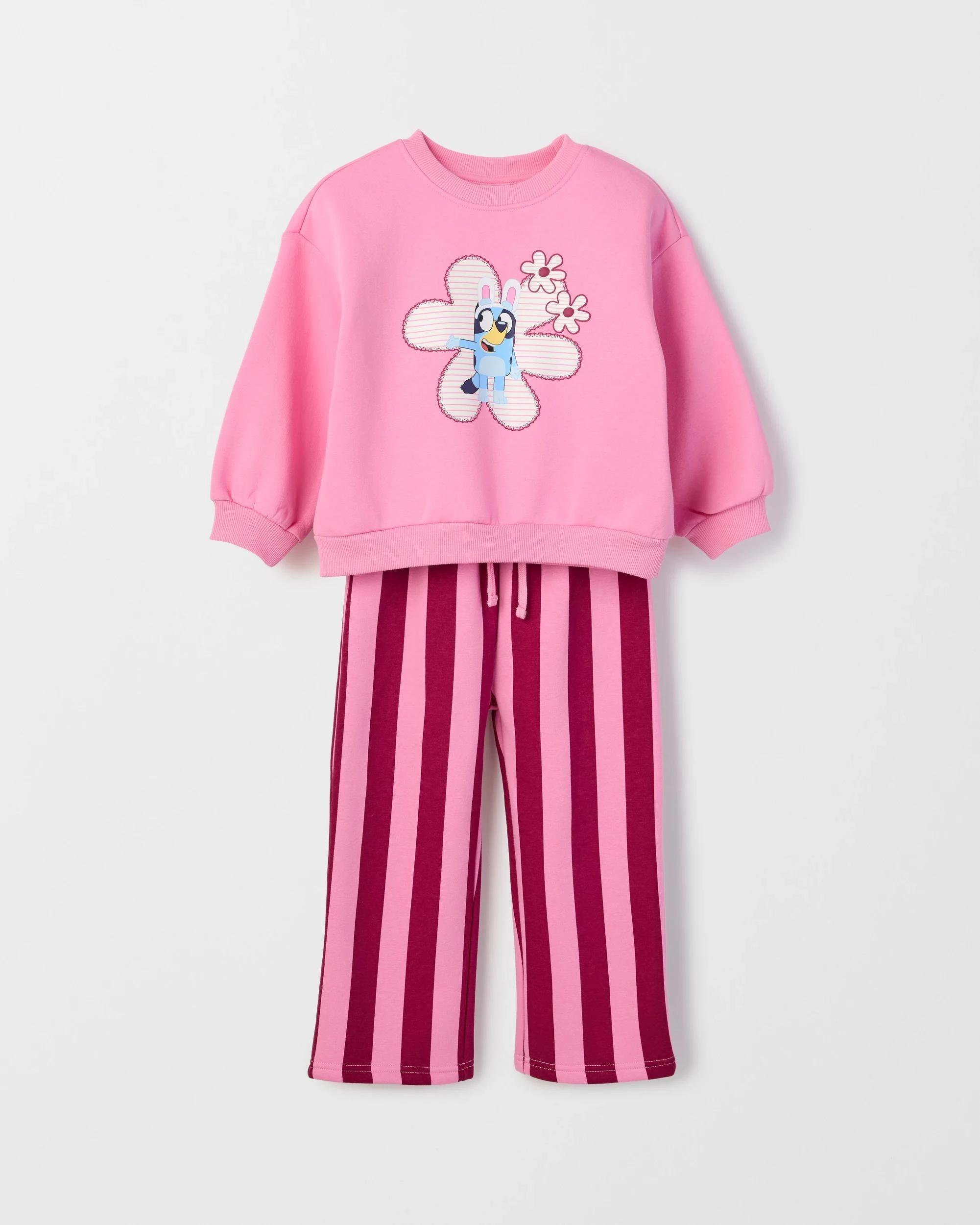 6 Bluey Australian Cotton Blend Sweat Top and Trackpants Set PINK, 6 of 8