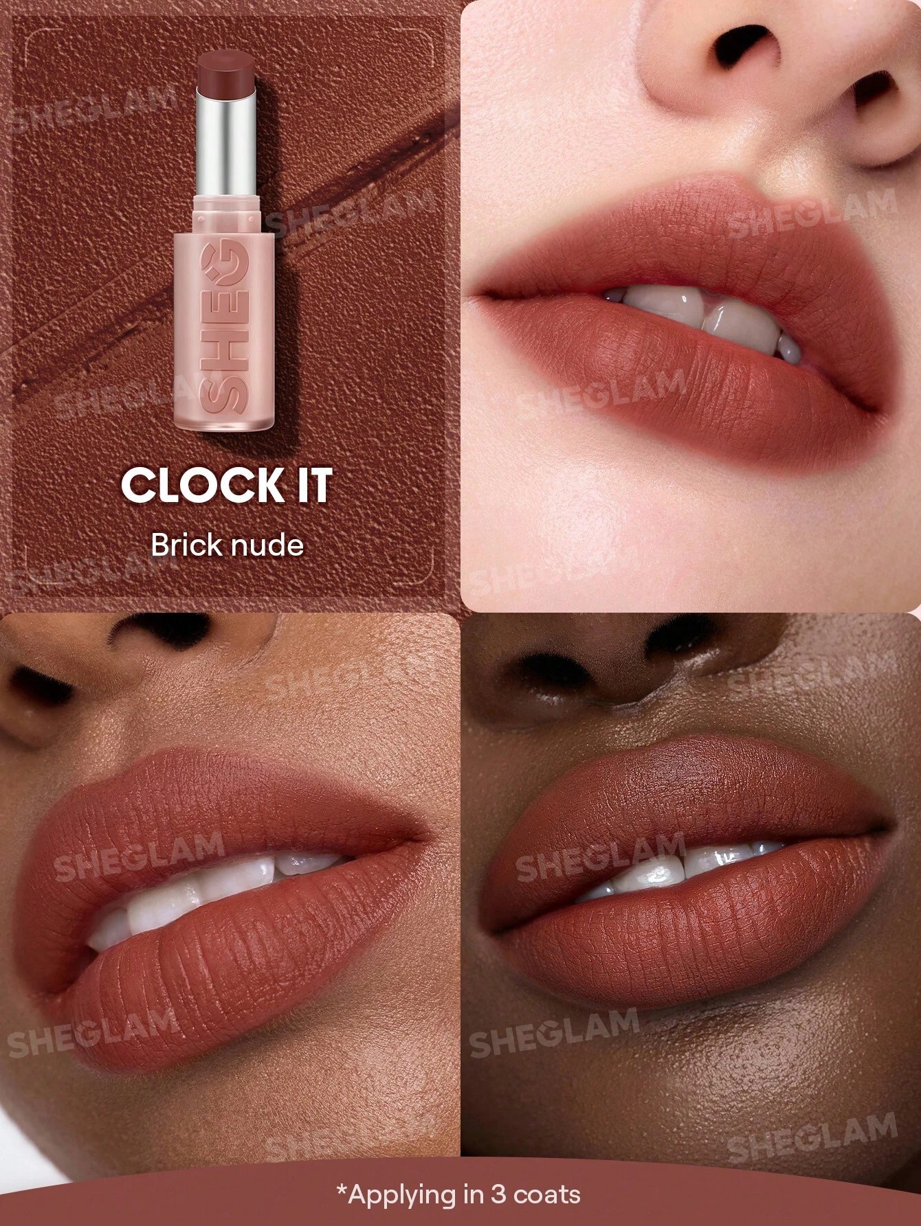 2 SHEGLAM Lip Veil Cushion Lightweight Lipstick - Clock It, 2 of 6