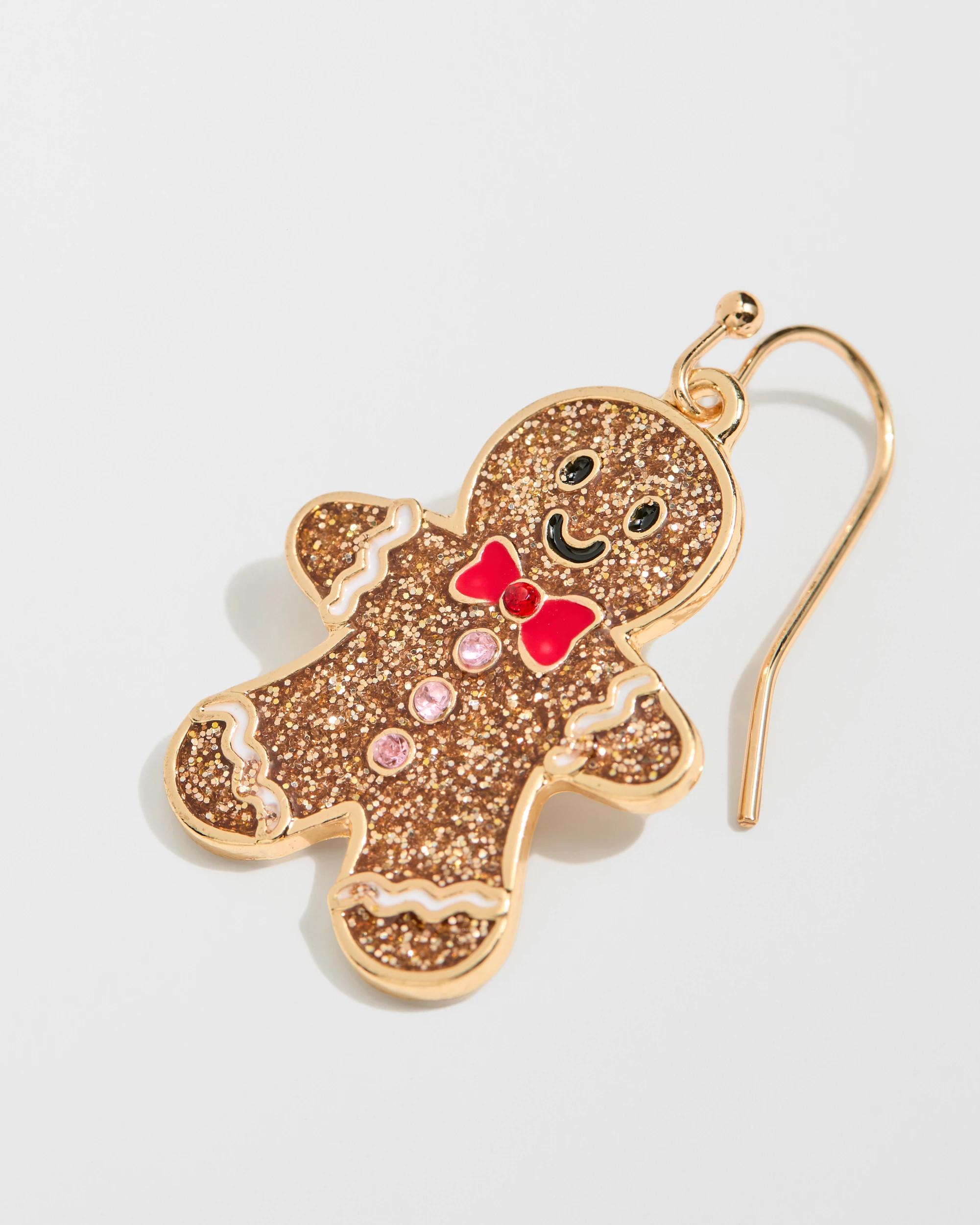 2 Target Woman Christmas Gingerbread Drop Earrings BROWN, 2 of 3
