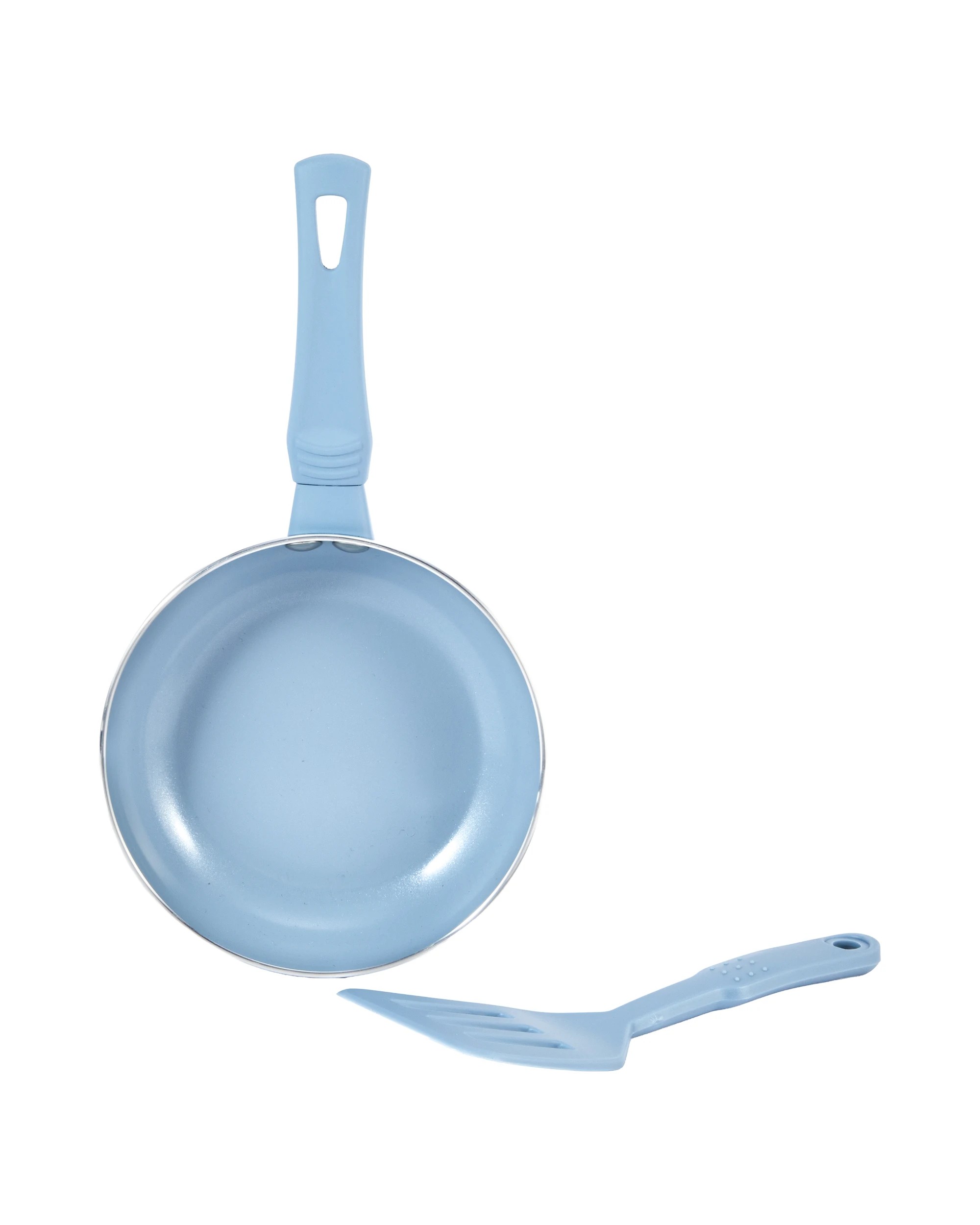 3 14cm Mini Fry Pan with Egg Flip - Blue, 3 of 10