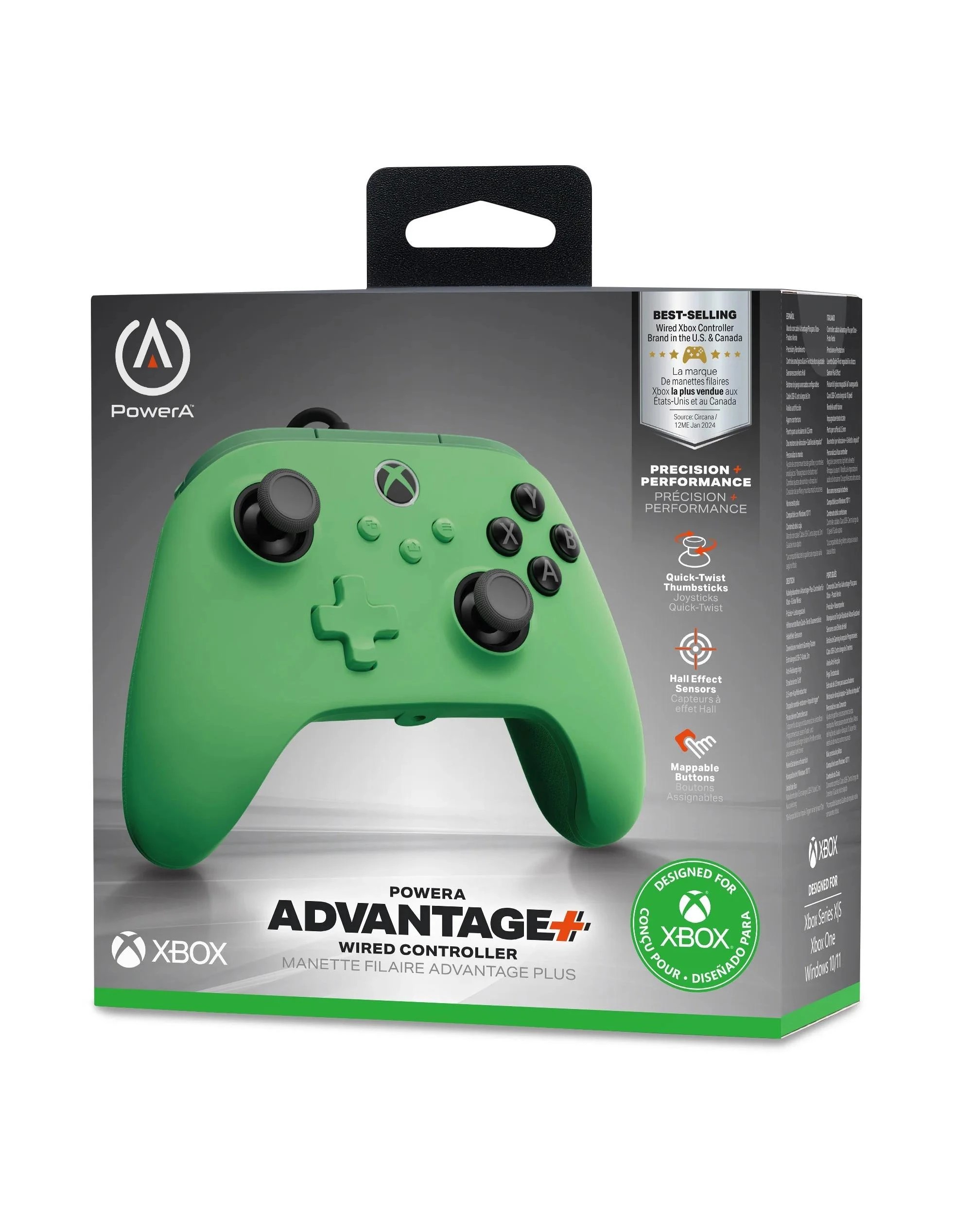 10 PowerA Advantage Plus Wired Controller for Xbox Series X|S - Green Meadow - Green, 10 of 10
