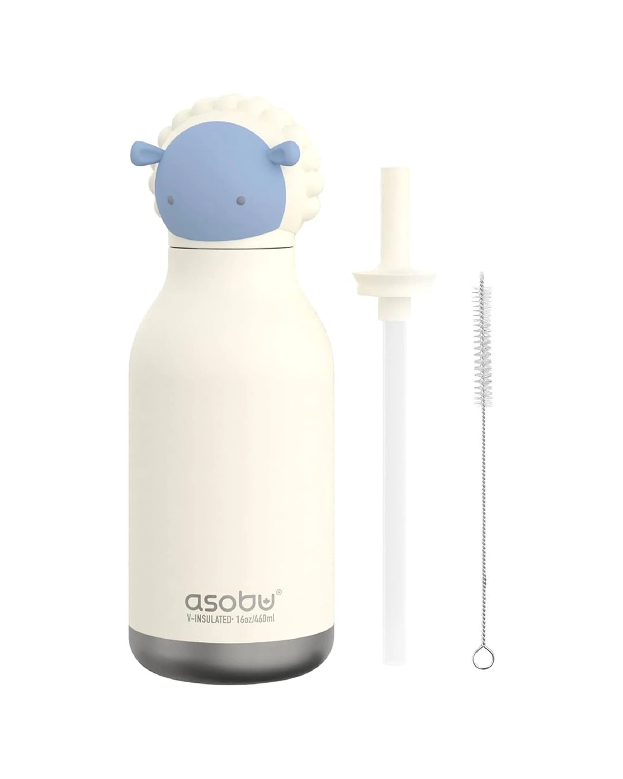 2 Asobu Bestie Bottle Sheep Double Wall Stainless Insulated Bottle 460ml - White, 2 of 4