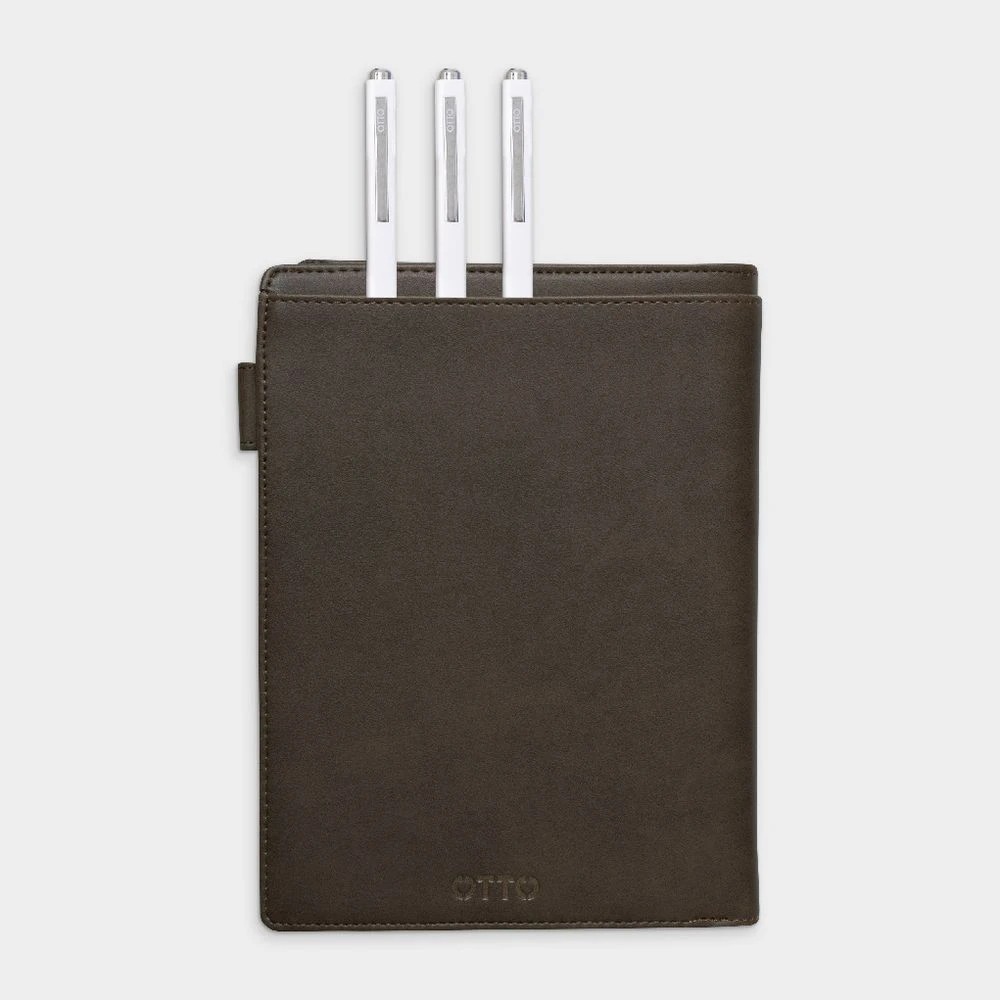 6 Otto A5 Leather Book Cover with Refill 128 Pages Brown, 6 of 7