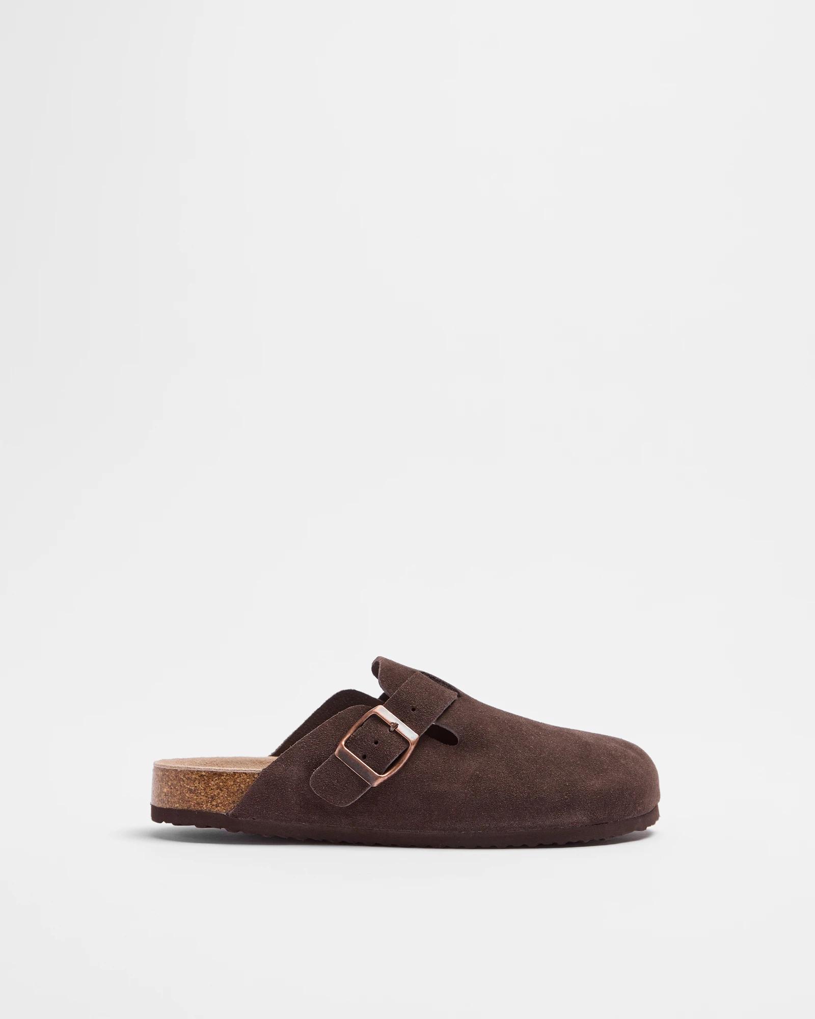 1 Target Boys Youth Leather Moulded Cork Clog BROWN SUEDE, 1 of 2