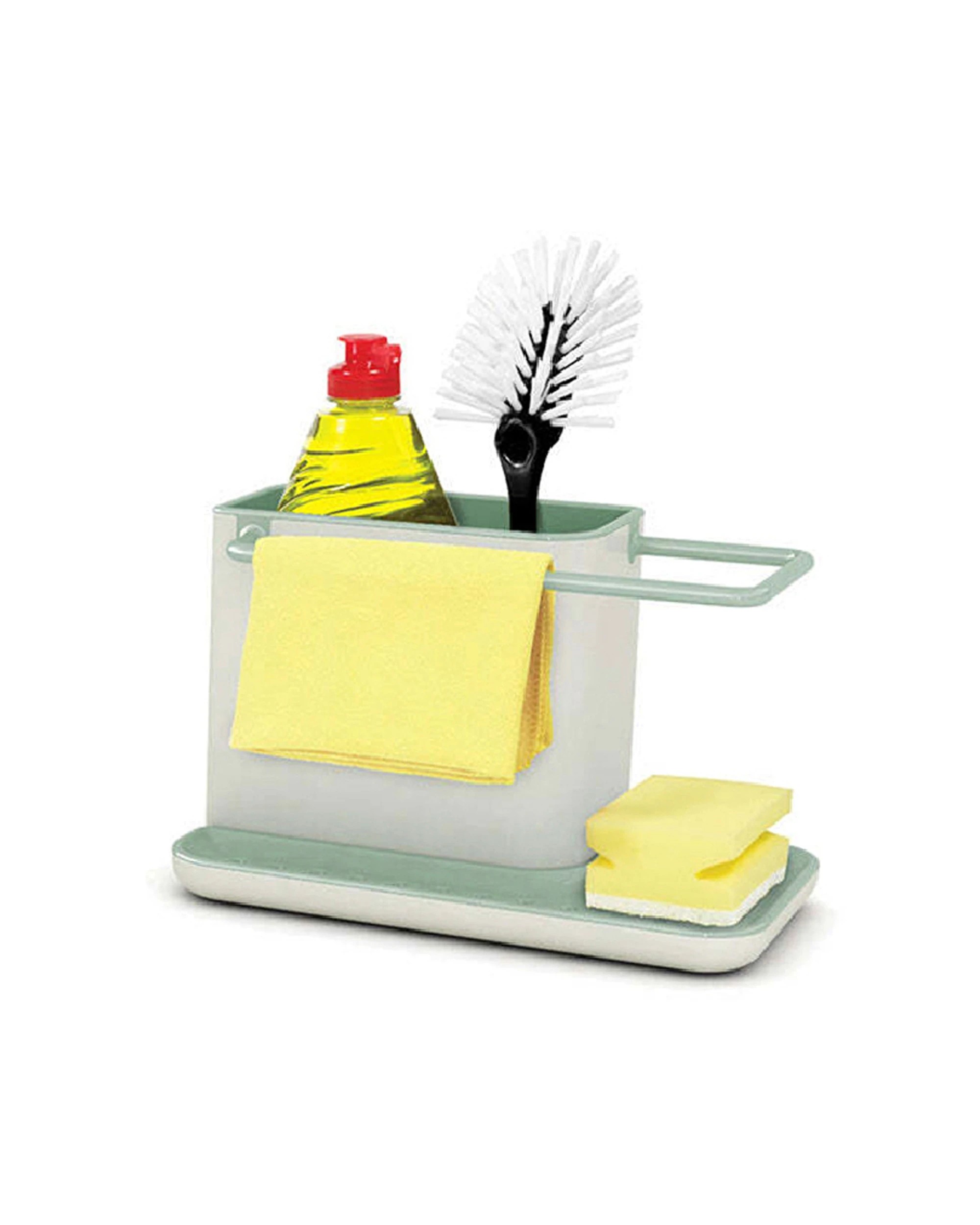 1 Joseph Joseph Kitchen Sink Organiser Caddy With Rail And Reservoir Light Stone Sage - Multi, 1 of 4