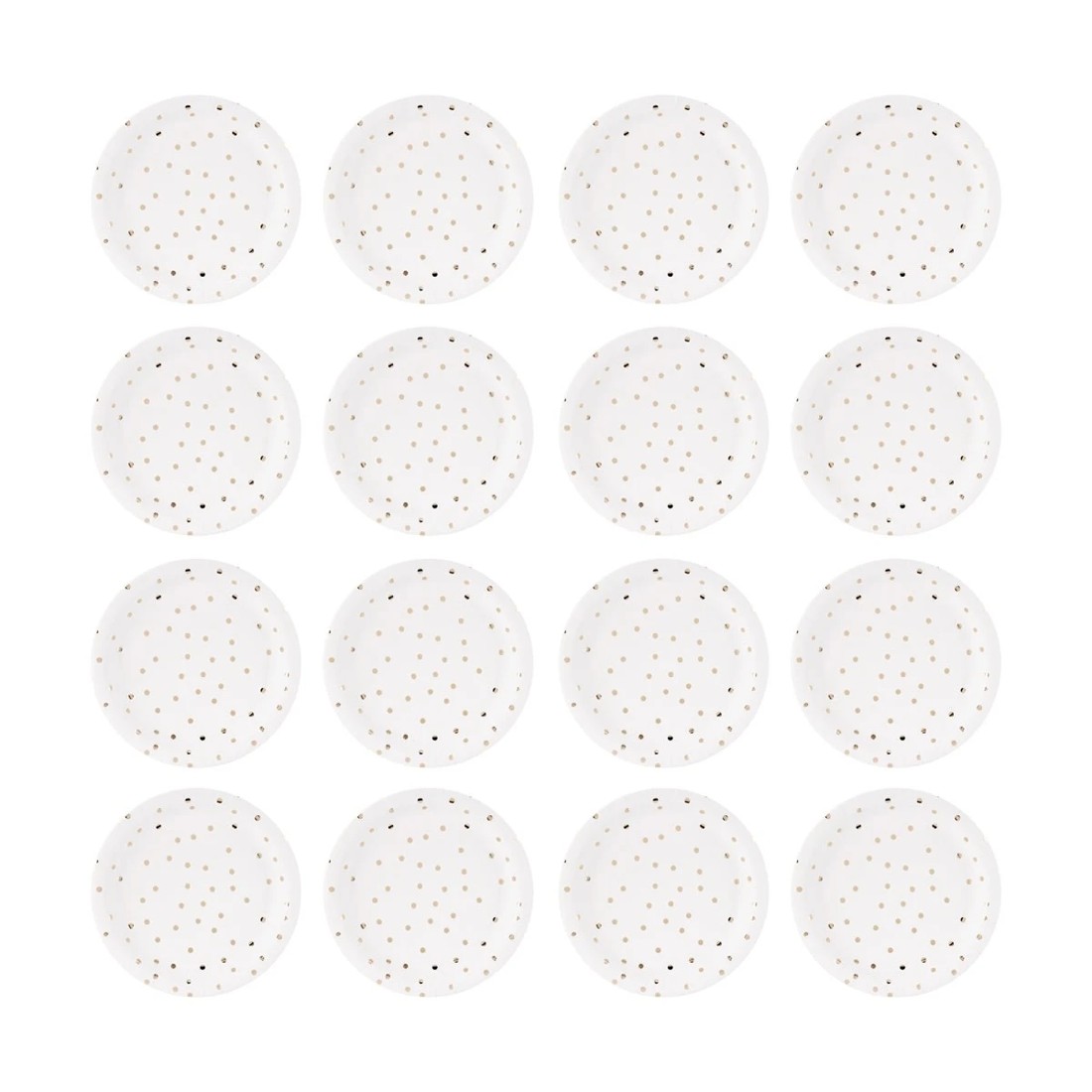 3 16 Piece Gold Foil Dot Paper Plates, 3 of 7