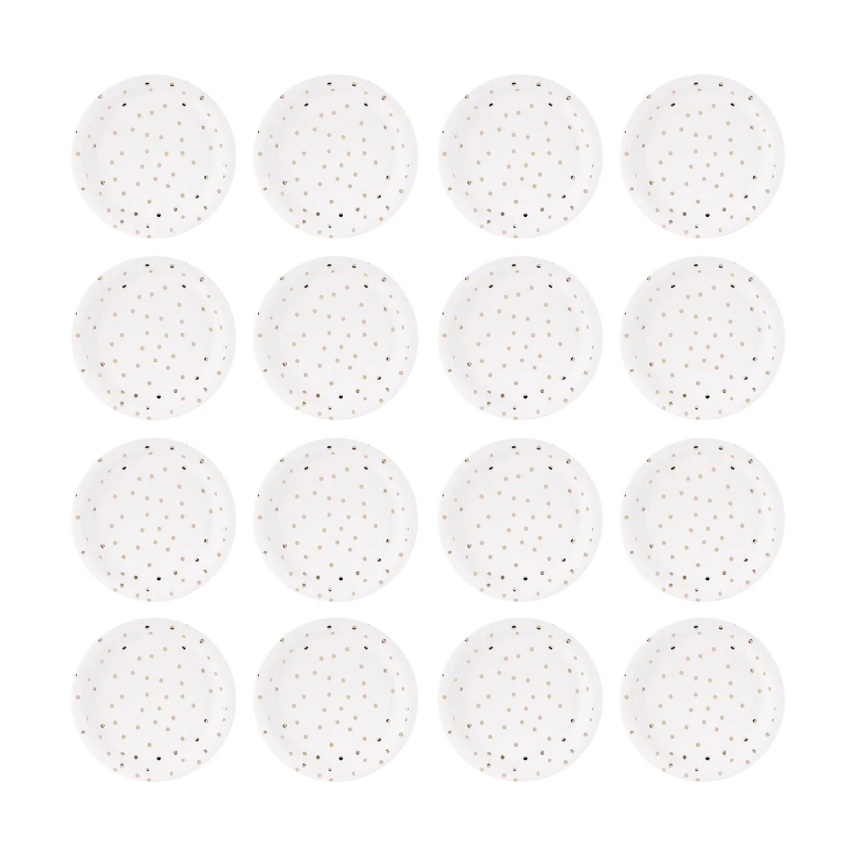 3 16 Piece Gold Foil Dot Paper Plates, 3 of 7