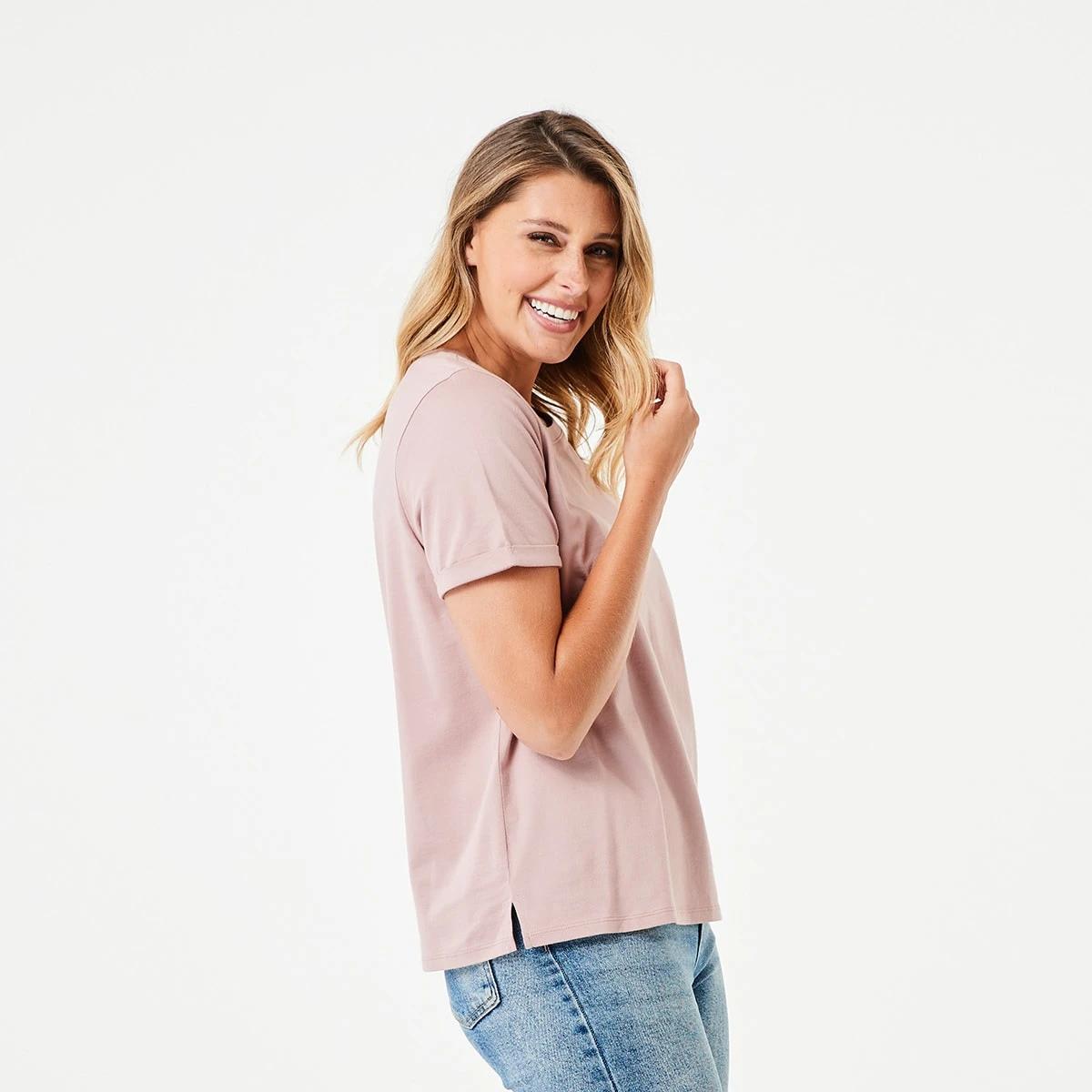 2 Short Sleeve Australian Cotton T-shirt Modest Pnk, 2 of 5