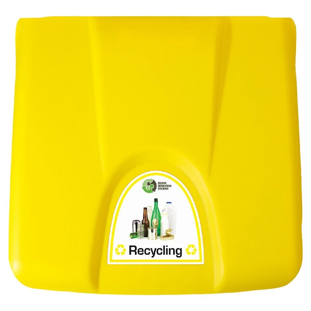 2 Source Separation Systems Pedal Bin Recycling Lid 45L Yellow, 2 of 2