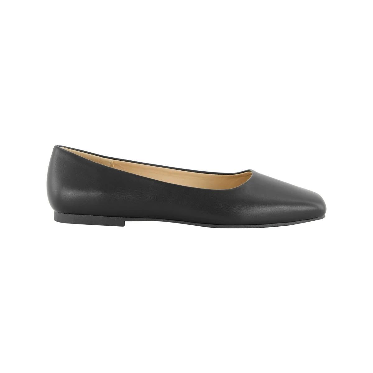 1 Square Toe Ballet Flats BLACK, 1 of 3