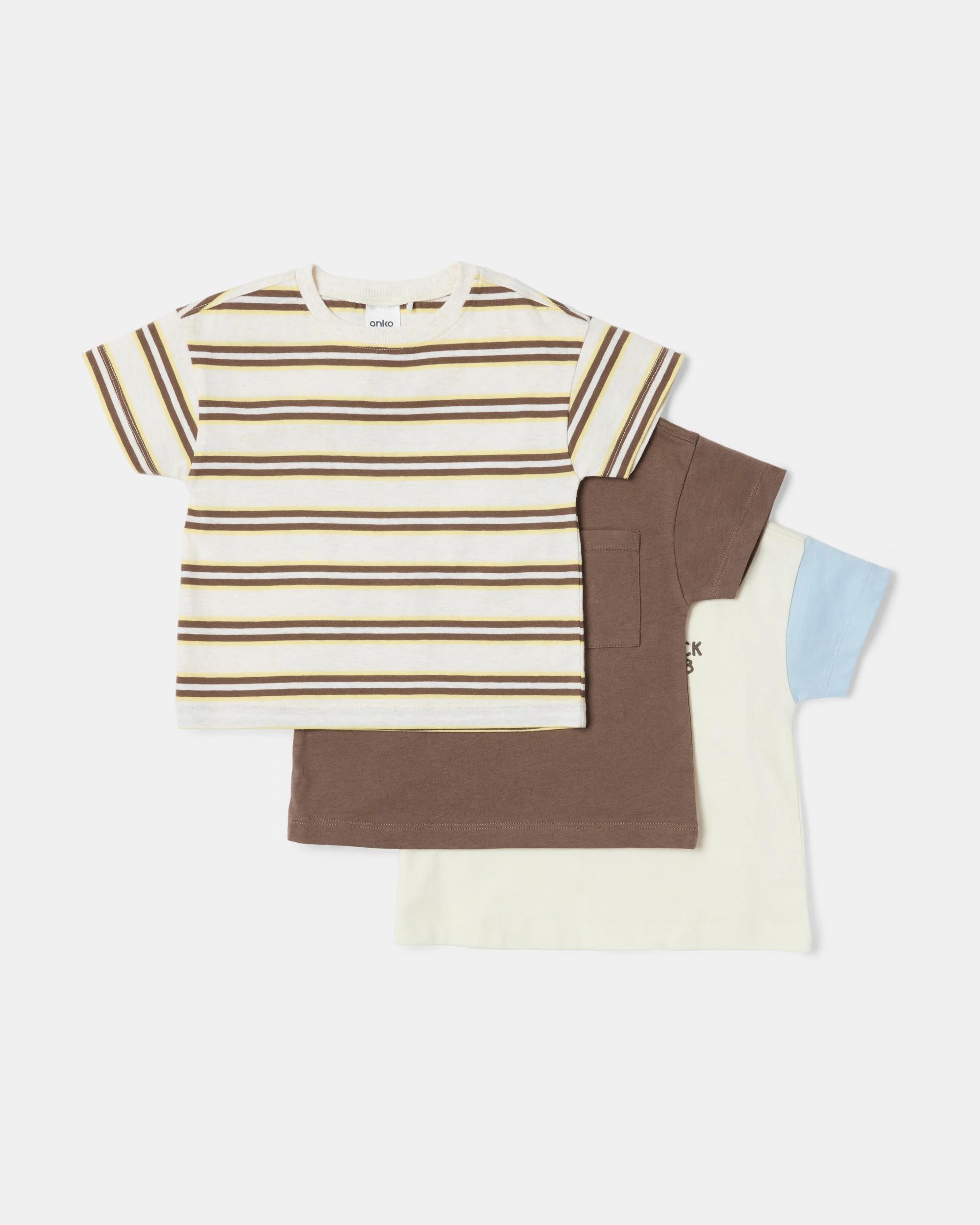 1 3 Pack Short Sleeve T-shirts Brwn Snack, 1 of 8