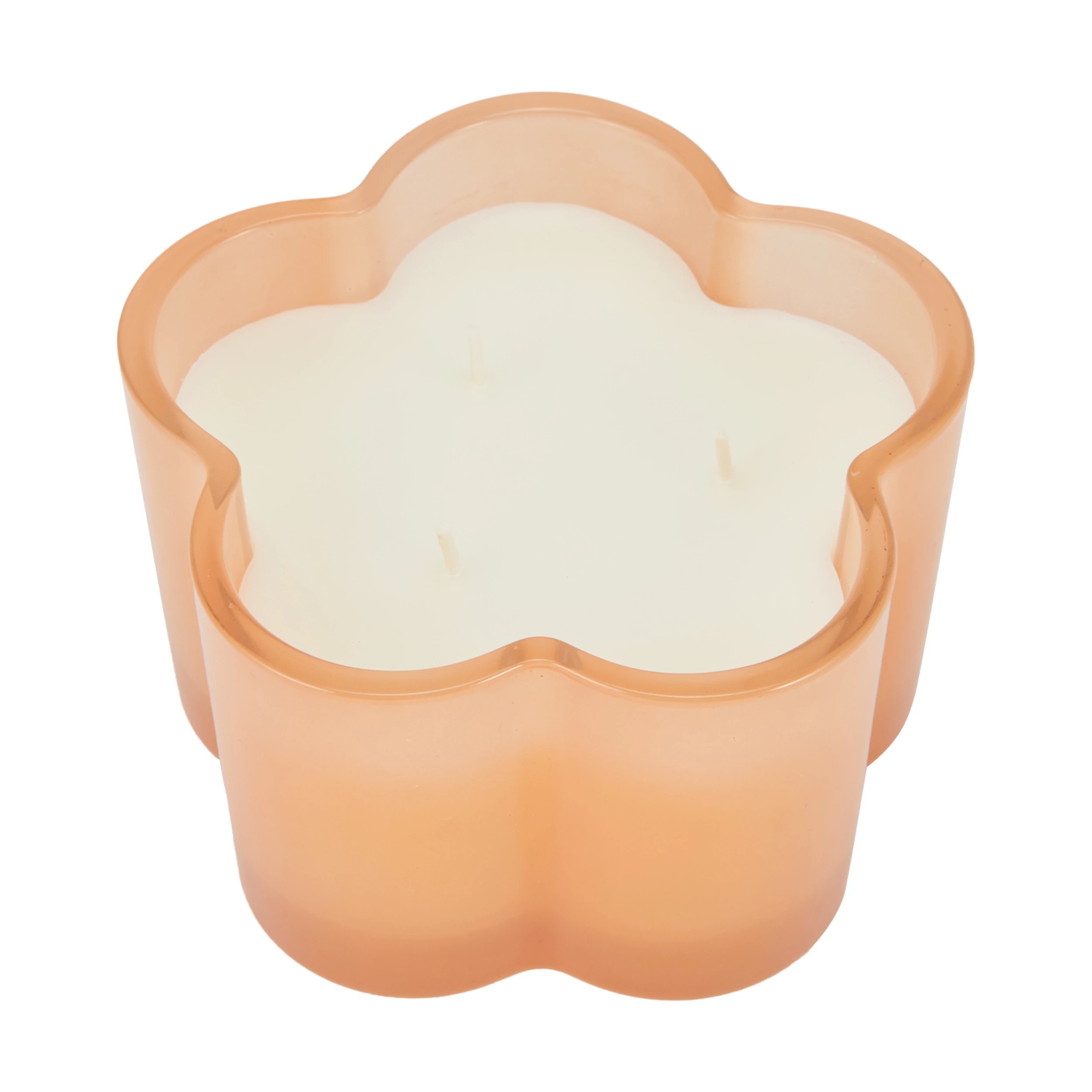 1 Peach Flower Glass Candle, 1 of 4