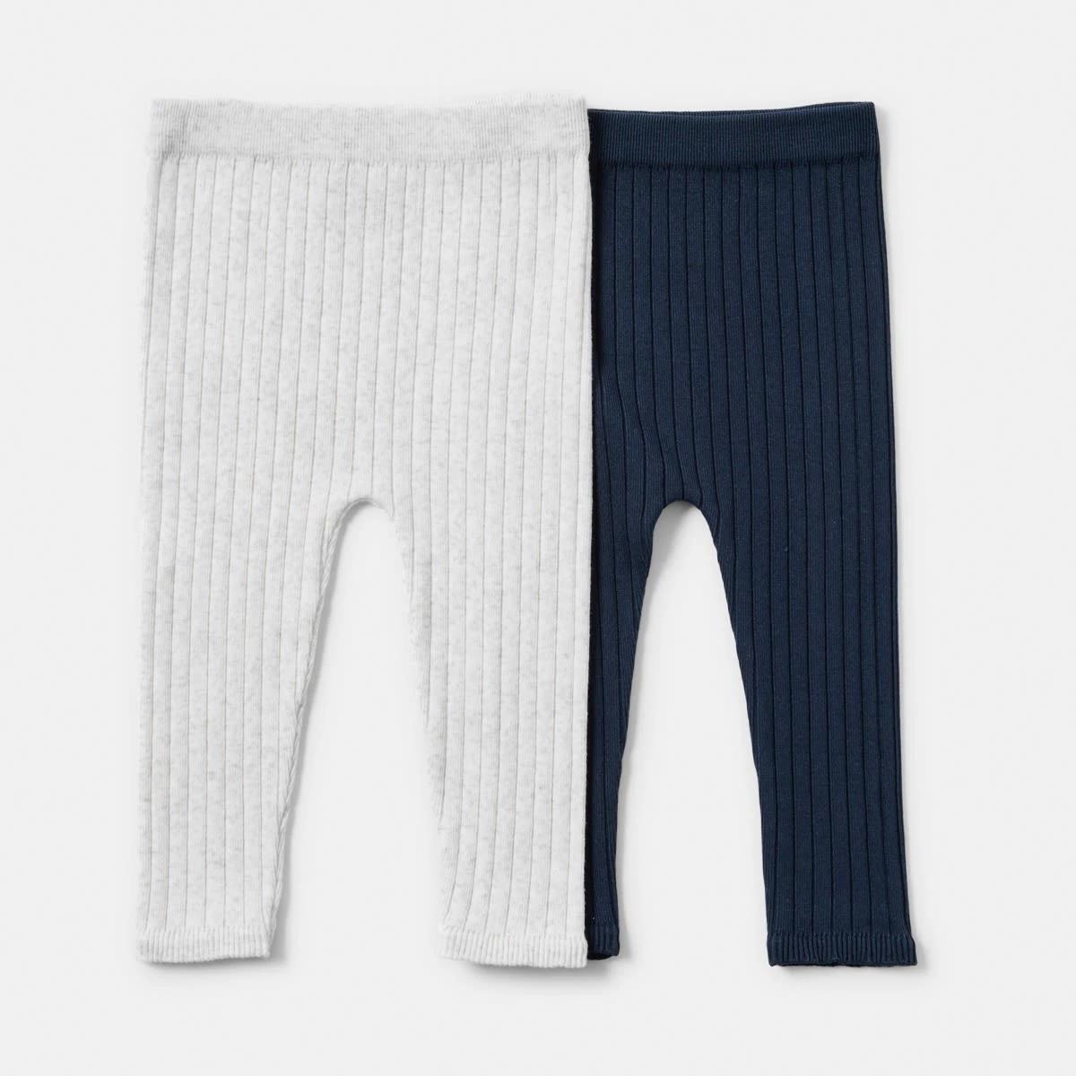 1 2 Pack Rib Leggings Nvy Marle, 1 of 6