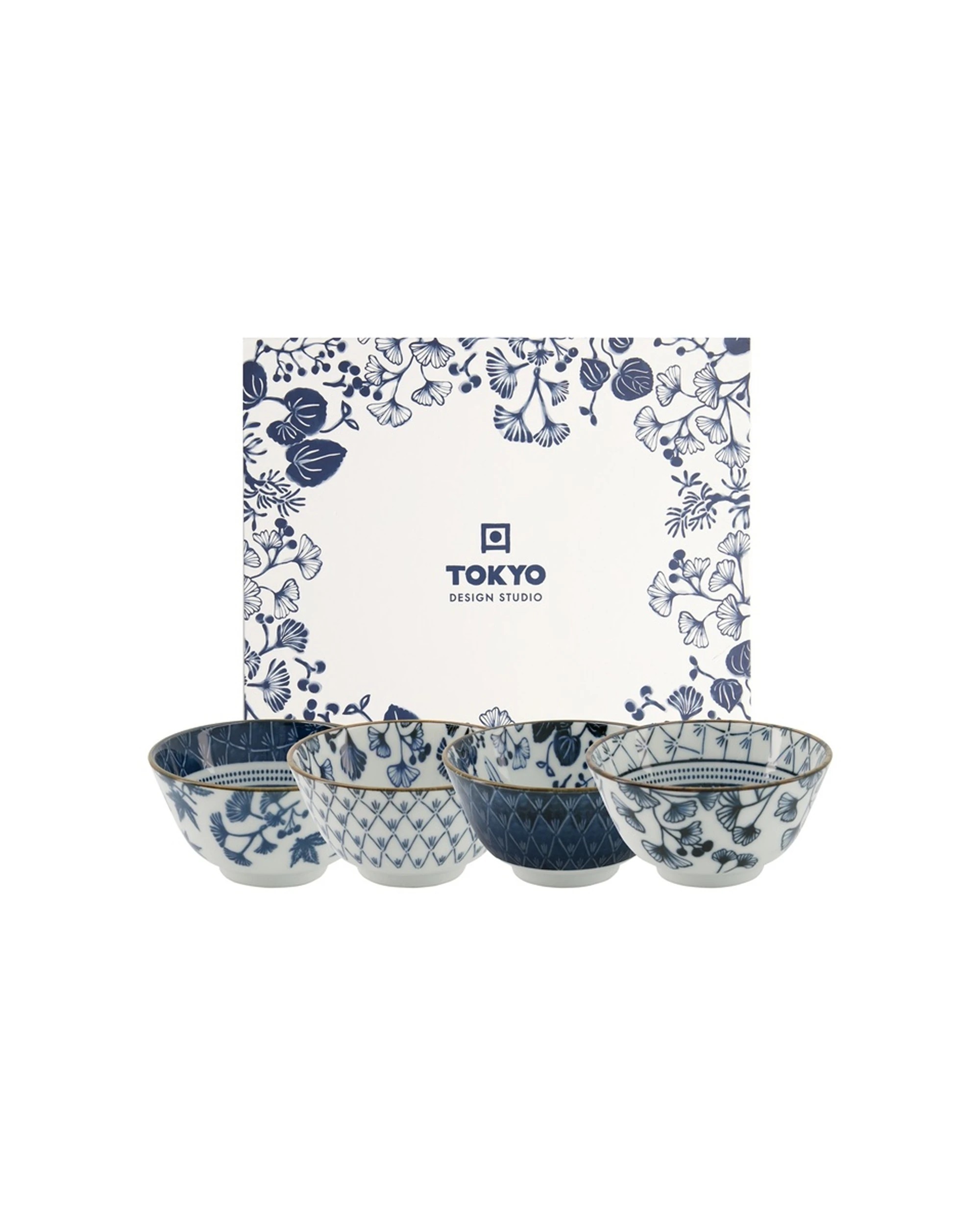 1 Tokyo Design 4pc Studio Flora Japonica Rice Bowl Set 12cm Mixed, 1 of 7