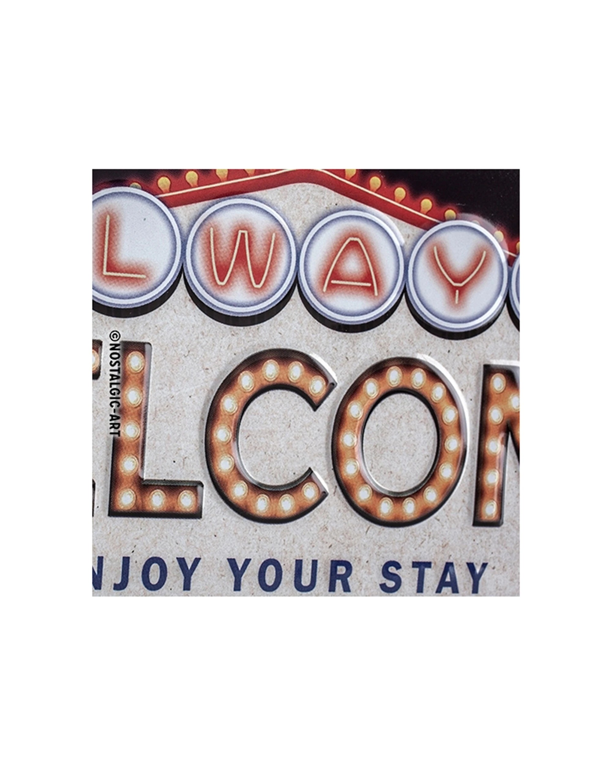 2 Nostalgic-Art Metal Hanging Sign 10x20cm Wall Decor - Always Welcome - Blue, 2 of 3