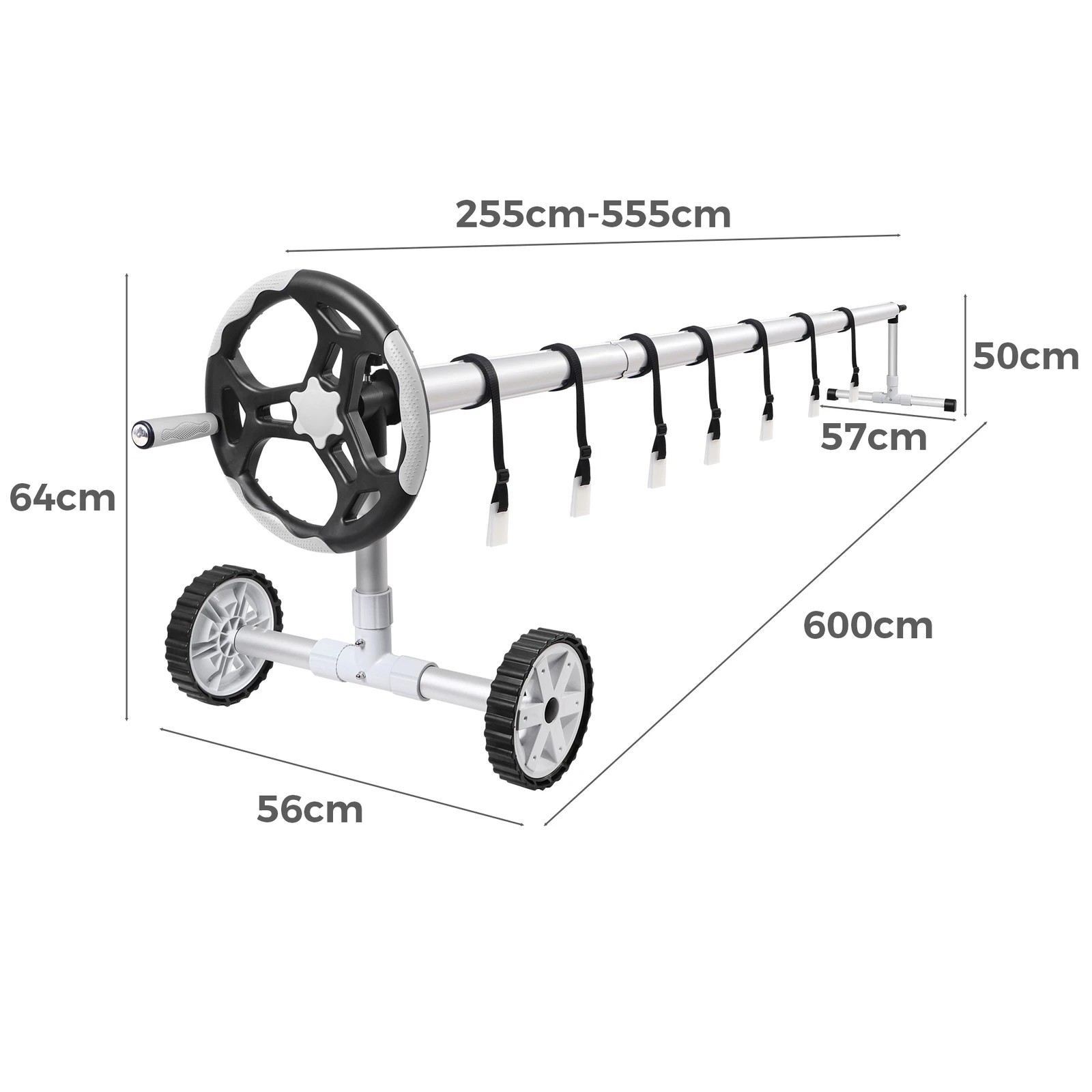 8 Alfordson Pool Cover Roller 6m - Grey, 8 of 10