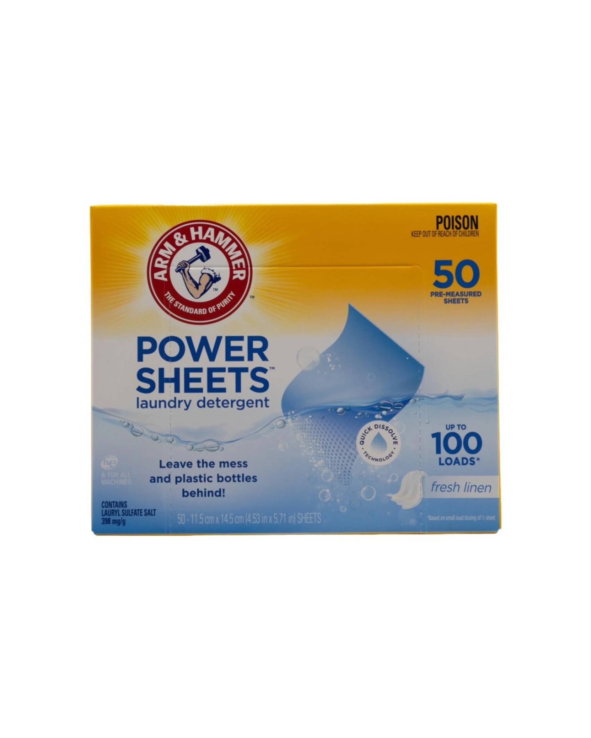 2 Arm & Hammer Laundry Detergent Power Sheets 6x50pc Up To 100 Loads Fresh Linen - Multi, 2 of 2