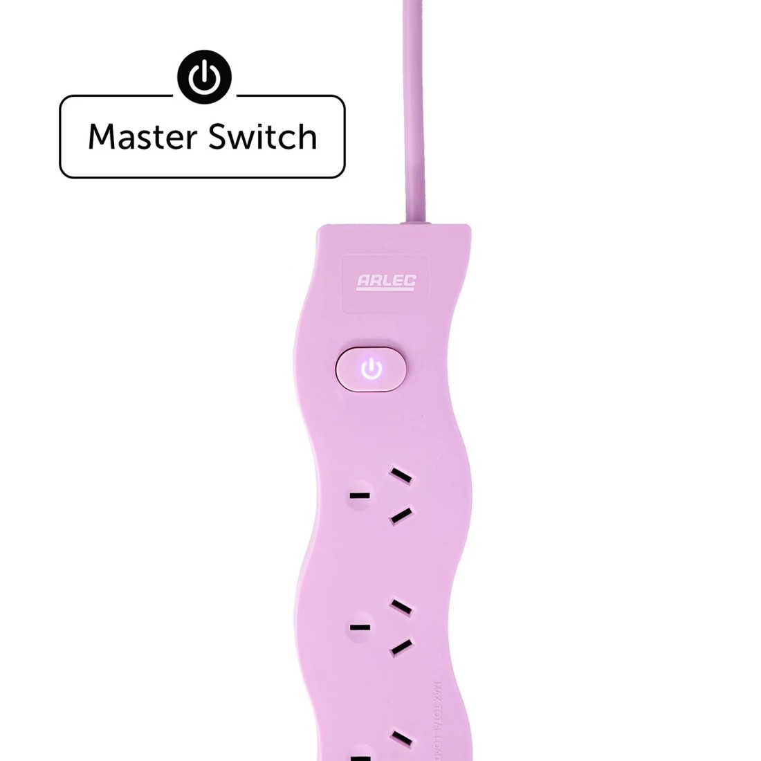 4 Arlec 6 Outlet Wave Master On/Off Switch Powerboard - Pink, 4 of 6