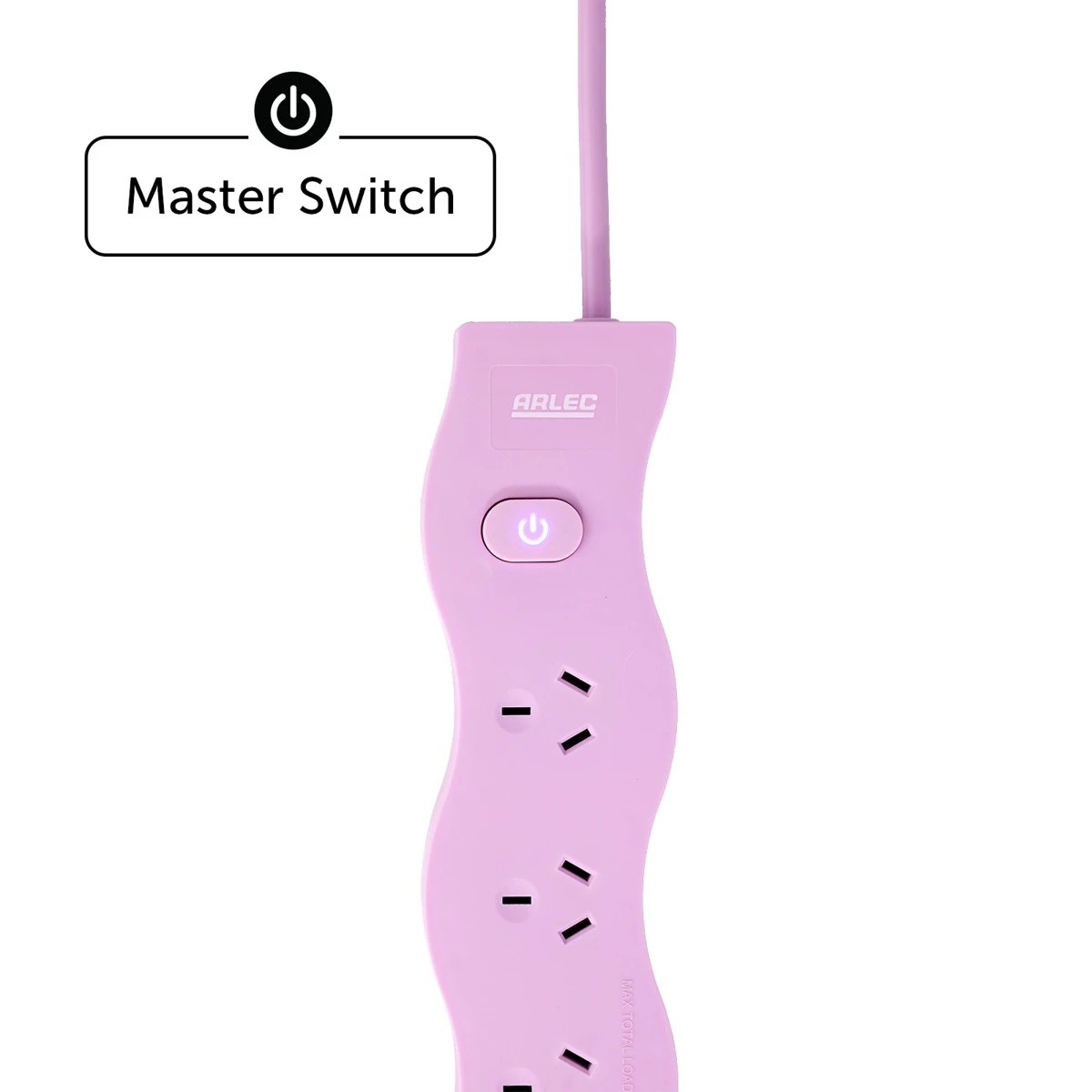 4 Arlec 6 Outlet Wave Master On/Off Switch Powerboard - Pink, 4 of 6